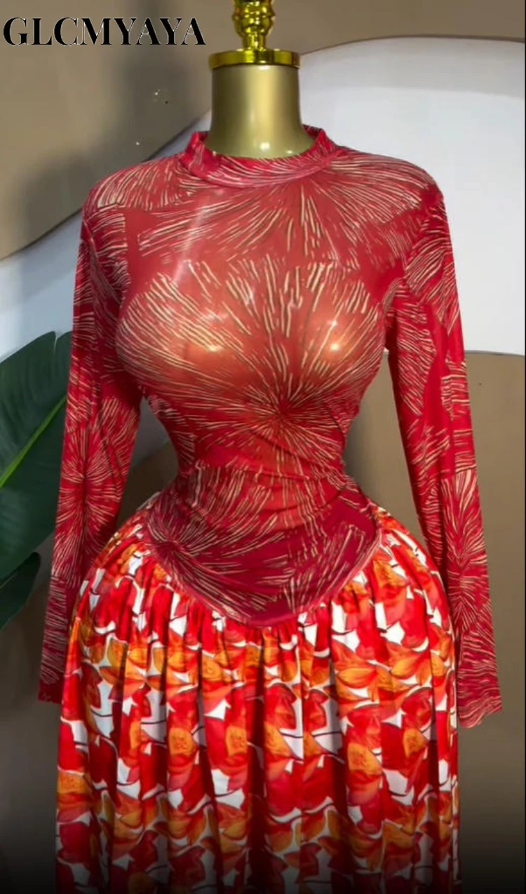 CM.YAYA Women leaf Print patchwork smock Midi A-line Long Maxi Dress 2026 Elegant Evening Birthday Party Dresses Trendy Vestidos CM.YAYA Women leaf Print patchwork smock Midi A-line Long Maxi Dress 2026 Elegant Evening Birthday Party Dresses Trendy Vestidos