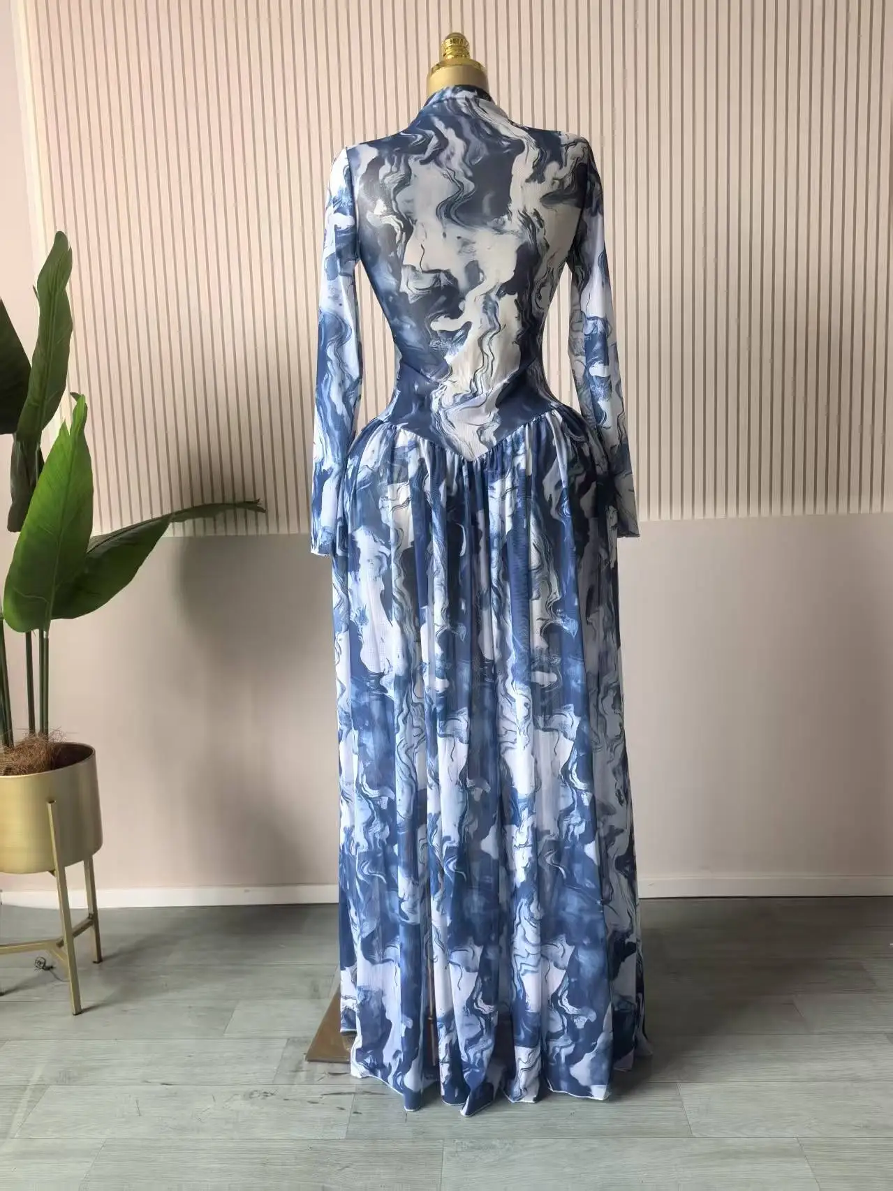 CM.YAYA Women leaf Print patchwork smock Midi A-line Long Maxi Dress 2026 Elegant Evening Birthday Party Dresses Trendy Vestidos CM.YAYA Women leaf Print patchwork smock Midi A-line Long Maxi Dress 2026 Elegant Evening Birthday Party Dresses Trendy Vestidos