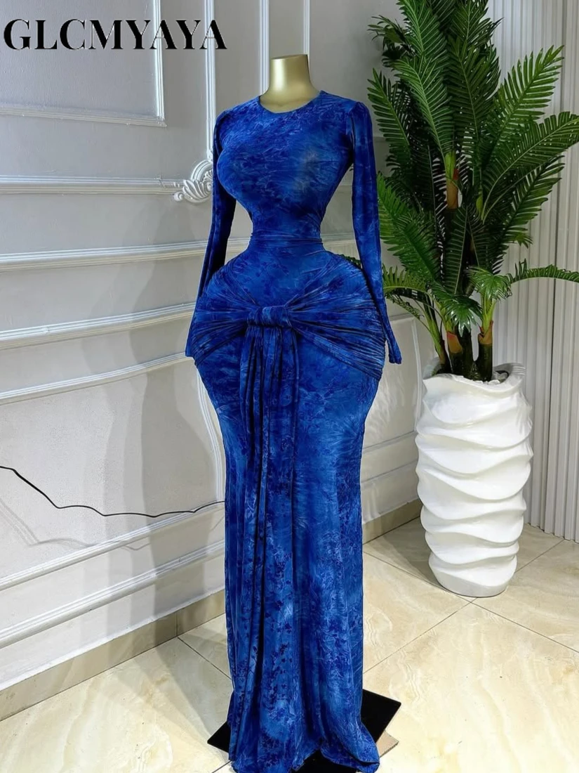 CM.YAYA Women Print O-neck Stacked Ruched Bowknot Streamer Mermaid Maxi Midi Dress 2026 Cocktail Birthday Holiday Party Dresses CM.YAYA Women Print O-neck Stacked Ruched Bowknot Streamer Mermaid Maxi Midi Dress 2026 Cocktail Birthday Holiday Party Dresses