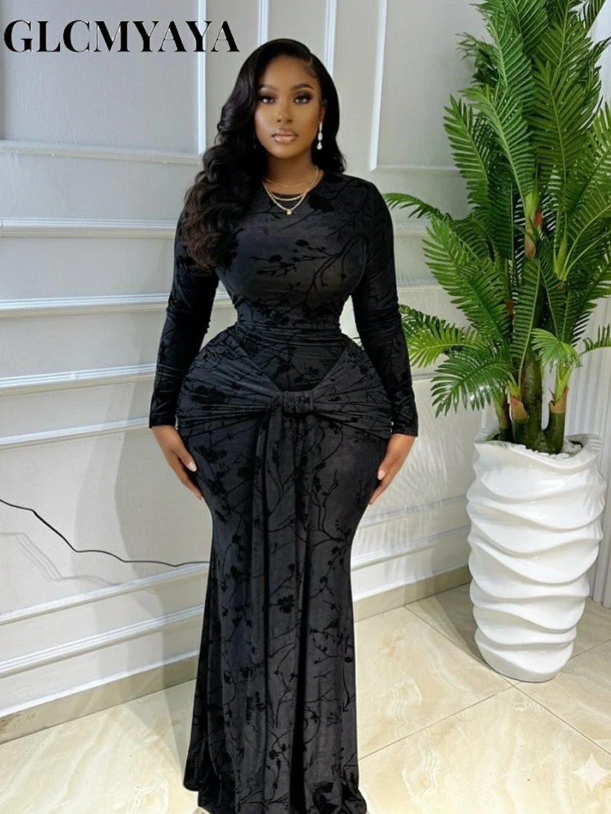 CM.YAYA Women Print O-neck Stacked Ruched Bowknot Streamer Mermaid Maxi Midi Dress 2026 Cocktail Birthday Holiday Party Dresses CM.YAYA Women Print O-neck Stacked Ruched Bowknot Streamer Mermaid Maxi Midi Dress 2026 Cocktail Birthday Holiday Party Dresses