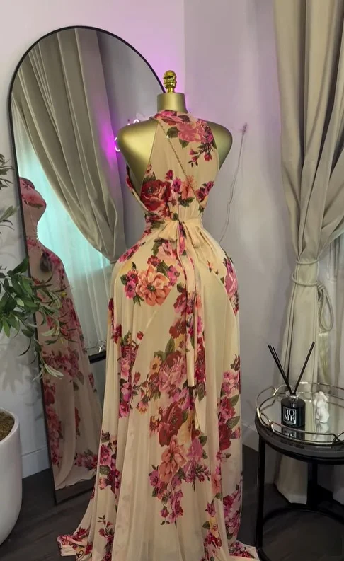 GLCMYAYA 2025 Fall Women O-neck Sleeveless Print Mermaid Maxi Dress Evening Birthday Beach Sexy Night Party Long Dresses