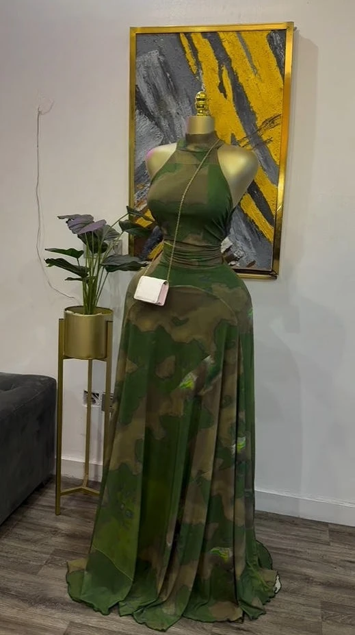 GLCMYAYA 2025 Fall Women O-neck Sleeveless Print Mermaid Maxi Dress Evening Birthday Beach Sexy Night Party Long Dresses