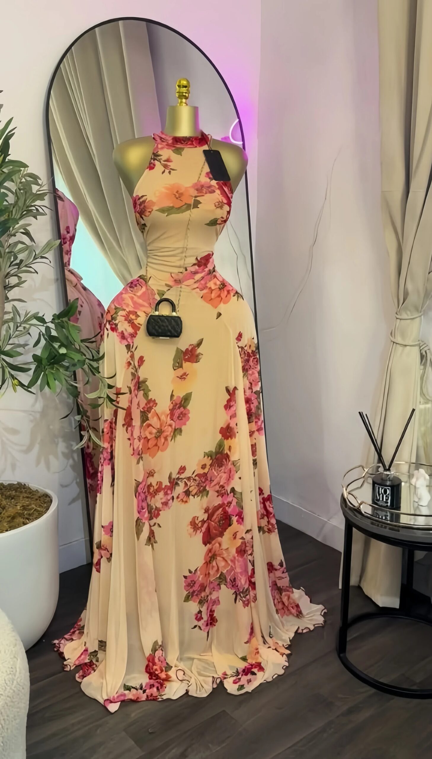 GLCMYAYA 2025 Fall Women O-neck Sleeveless Print Mermaid Maxi Dress Evening Birthday Beach Sexy Night Party Long Dresses