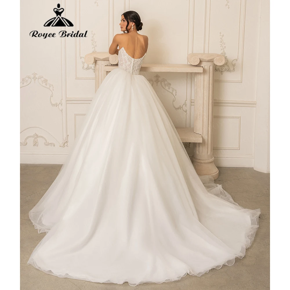 Princess-Style Strapless Tulle Beaded Wedding Dress for Women 2026 Backless Bridal Dress Vestidos Roycebridal Customized Princess-Style Strapless Tulle Beaded Wedding Dress for Women 2026 Backless Bridal Dress Vestidos Roycebridal Customized