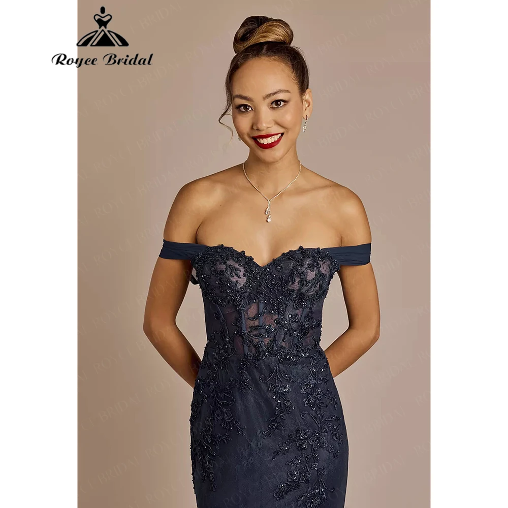 Roycebridal Mermaid Lace & Beaded Tulle Evening Gown for Women 2026 with Off-the-Shoulder Long Dresses Customized