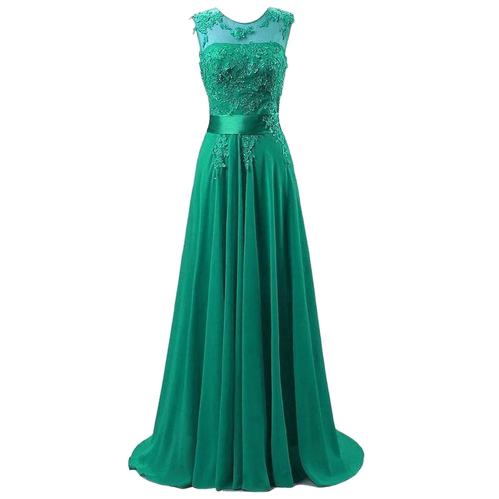 A Line Chiffon Elegant Off Shoulder Boat Neck Cheap Beading Applique Bridesmaid Dresses Wedding Party Evening Prom Lace Up Back