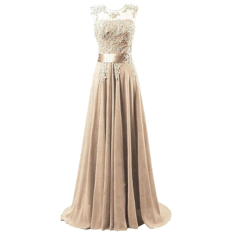 A Line Chiffon Elegant Off Shoulder Boat Neck Cheap Beading Applique Bridesmaid Dresses Wedding Party Evening Prom Lace Up Back