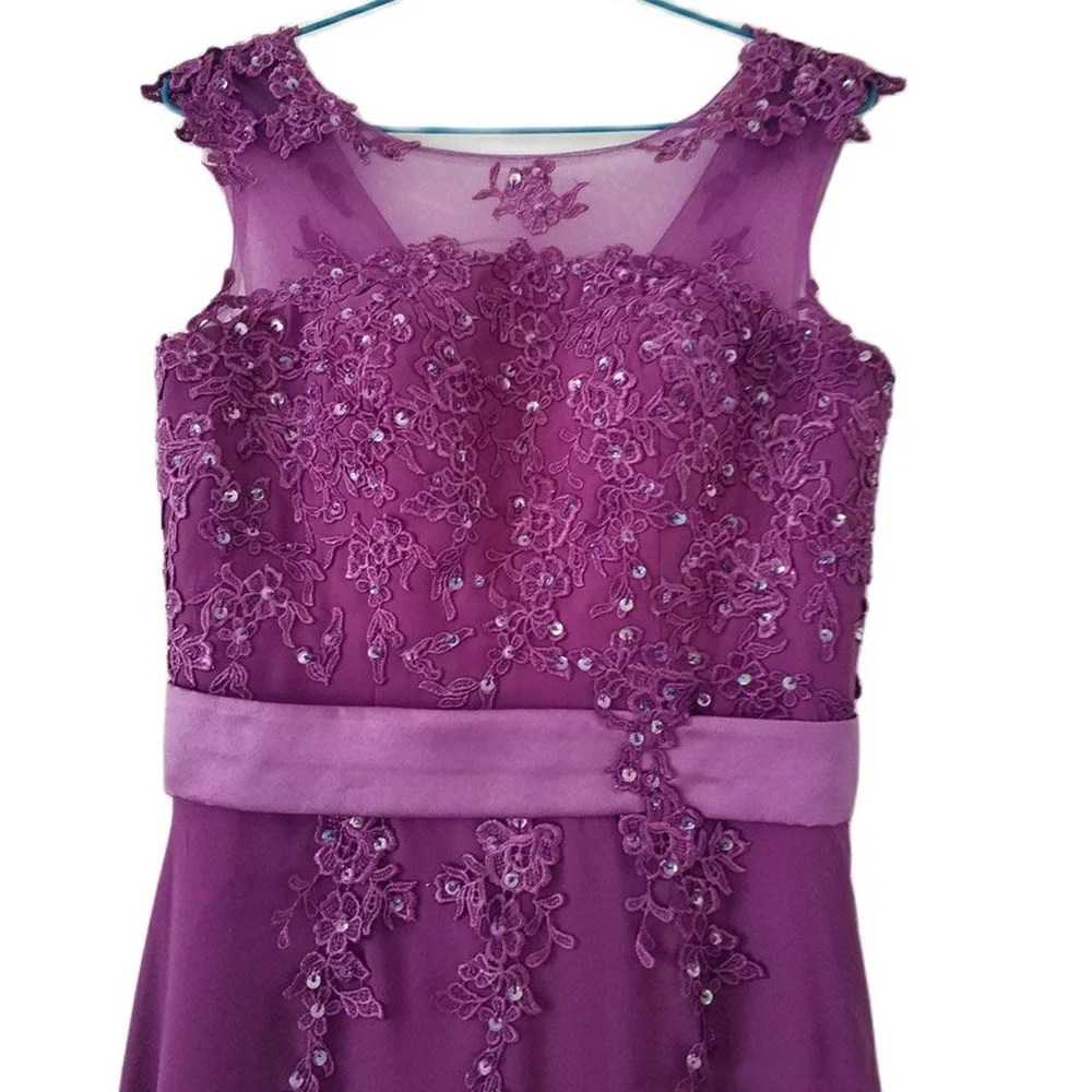 A Line Chiffon Elegant Off Shoulder Boat Neck Cheap Beading Applique Bridesmaid Dresses Wedding Party Evening Prom Lace Up Back