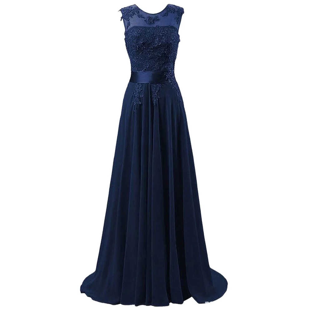 A Line Chiffon Elegant Off Shoulder Boat Neck Cheap Beading Applique Bridesmaid Dresses Wedding Party Evening Prom Lace Up Back