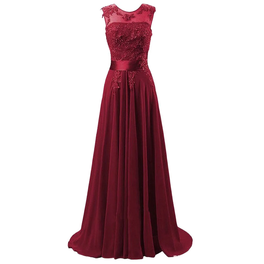A Line Chiffon Elegant Off Shoulder Boat Neck Cheap Beading Applique Bridesmaid Dresses Wedding Party Evening Prom Lace Up Back
