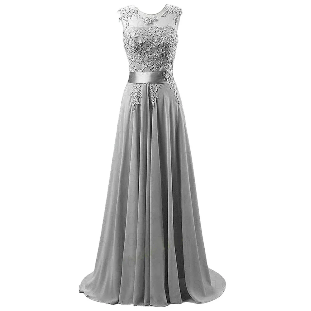 A Line Chiffon Elegant Off Shoulder Boat Neck Cheap Beading Applique Bridesmaid Dresses Wedding Party Evening Prom Lace Up Back