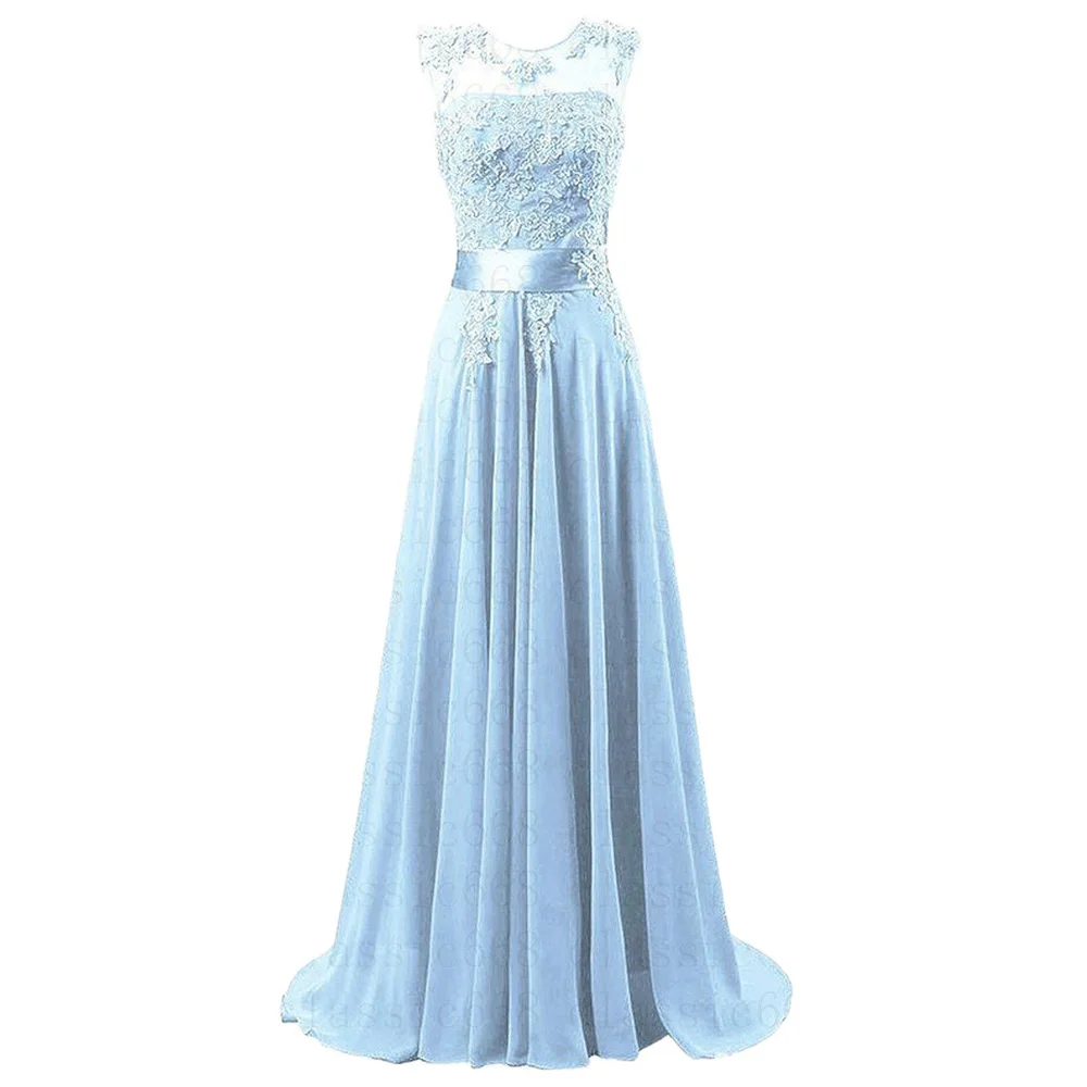 A Line Chiffon Elegant Off Shoulder Boat Neck Cheap Beading Applique Bridesmaid Dresses Wedding Party Evening Prom Lace Up Back