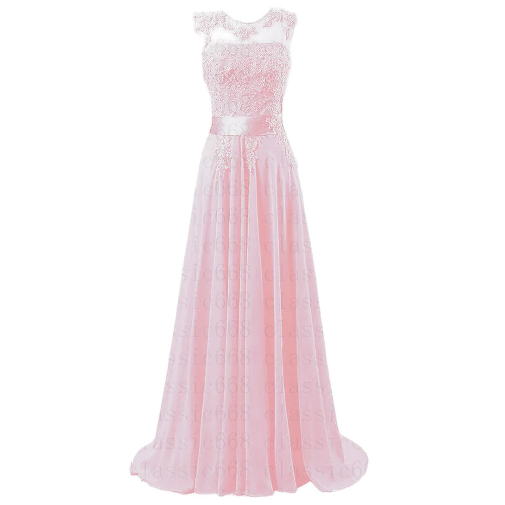 A Line Chiffon Elegant Off Shoulder Boat Neck Cheap Beading Applique Bridesmaid Dresses Wedding Party Evening Prom Lace Up Back