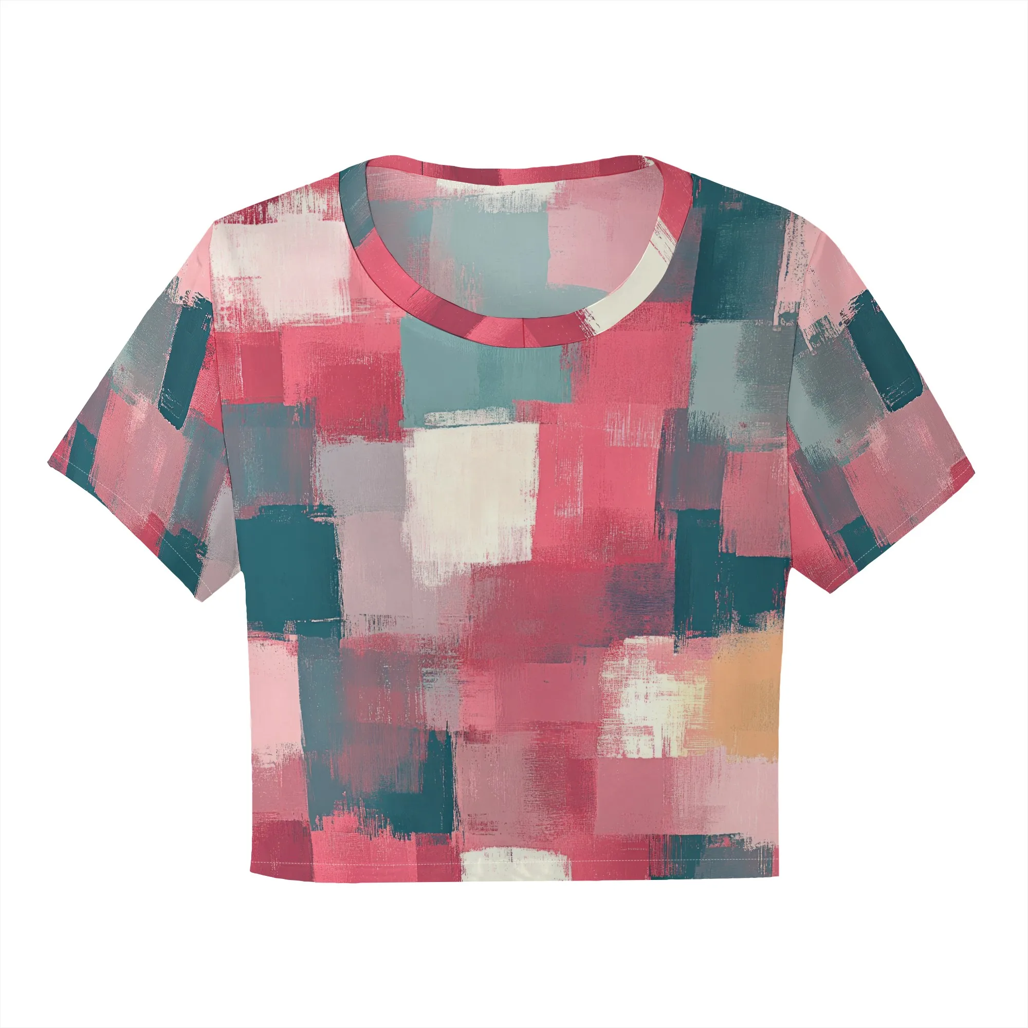 Women's Y2k Tight Mini T-shirts Collage Round Neck Short Sleeve Printed Pullover 2025 Summer Sexy Hot Girl Party T-shirts