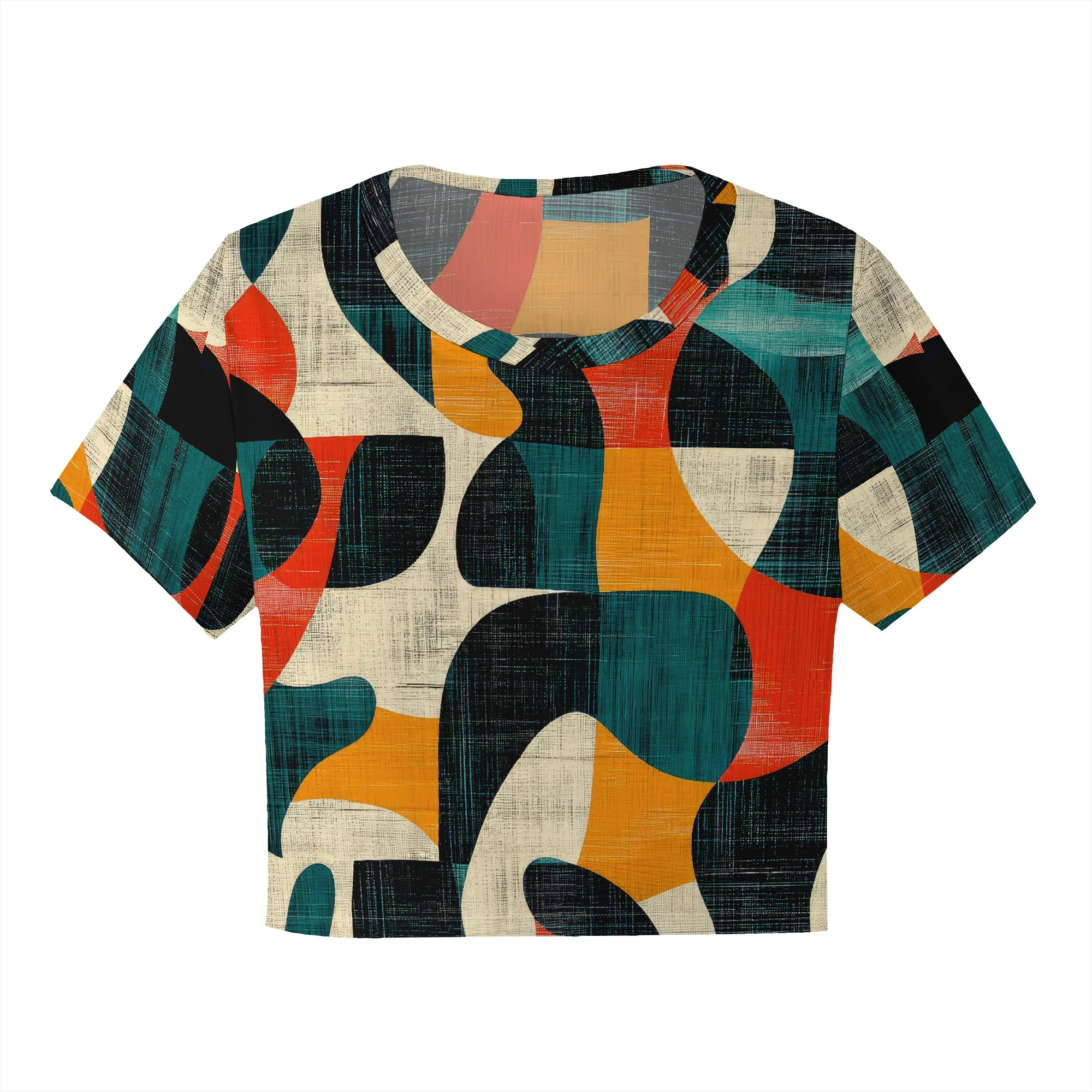 Women's Y2k Tight Mini T-shirts Collage Round Neck Short Sleeve Printed Pullover 2025 Summer Sexy Hot Girl Party T-shirts