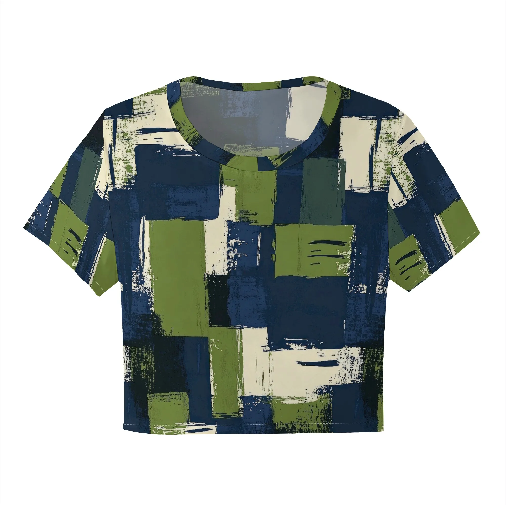 Women's Y2k Tight Mini T-shirts Collage Round Neck Short Sleeve Printed Pullover 2025 Summer Sexy Hot Girl Party T-shirts