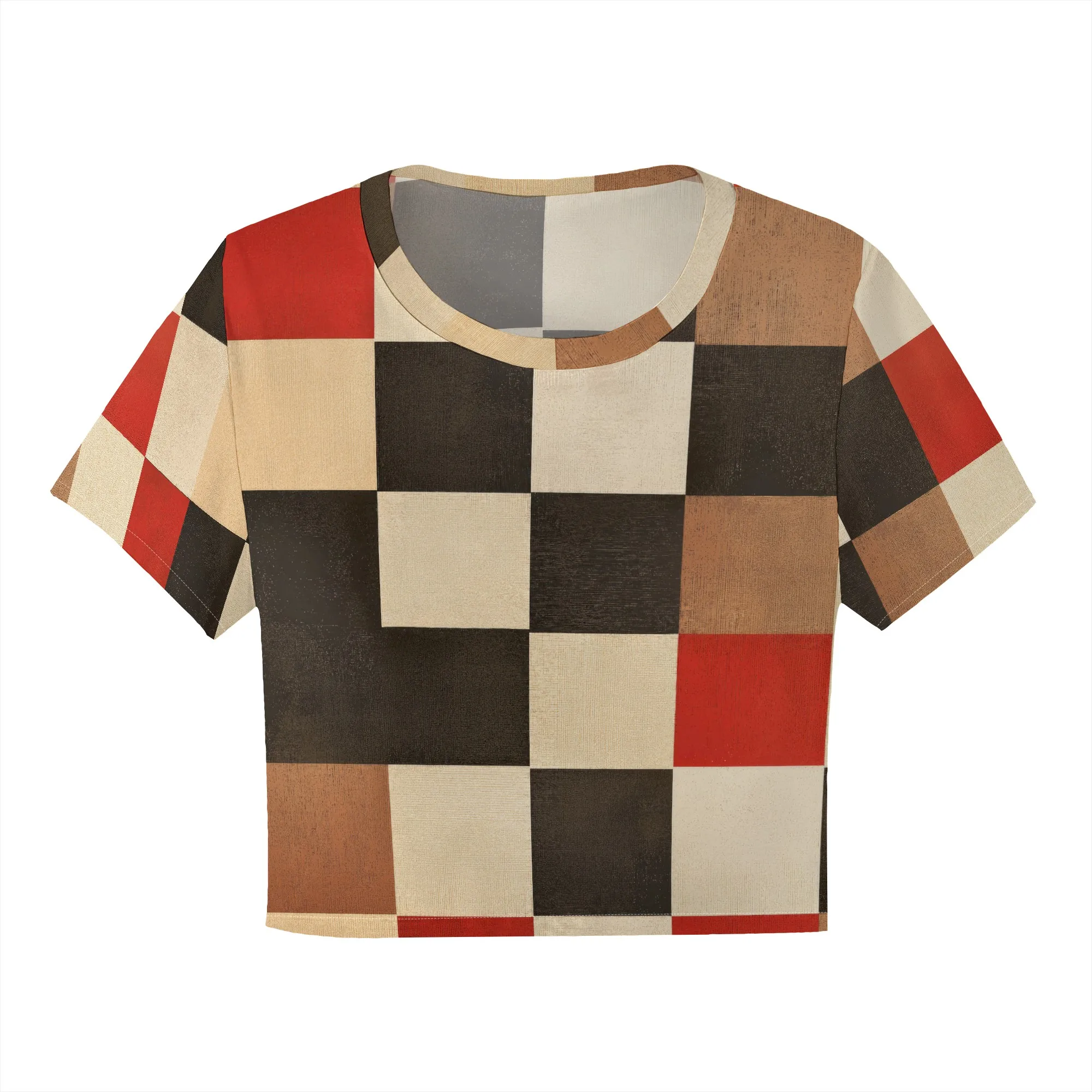 Women's Y2k Tight Mini T-shirts Collage Round Neck Short Sleeve Printed Pullover 2025 Summer Sexy Hot Girl Party T-shirts