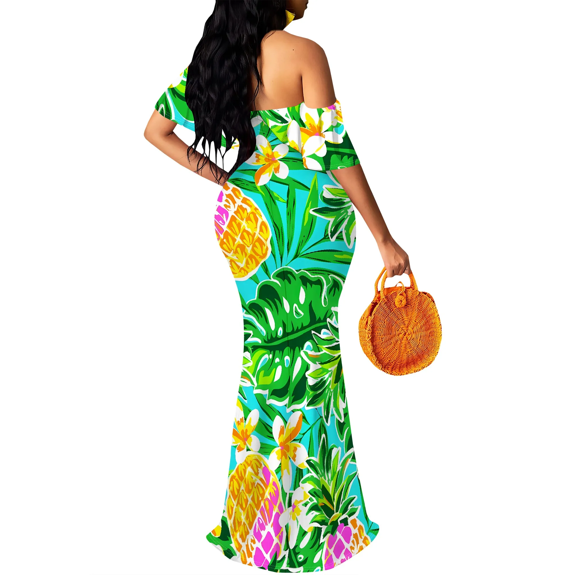 Women’s Sexy Summer Off Shoulder Maxi Dress Floral Ruffle Evening Party Long Dress Women's Sexy Summer Off Shoulder Maxi Dress Floral Ruffle Evening Party Long Dress