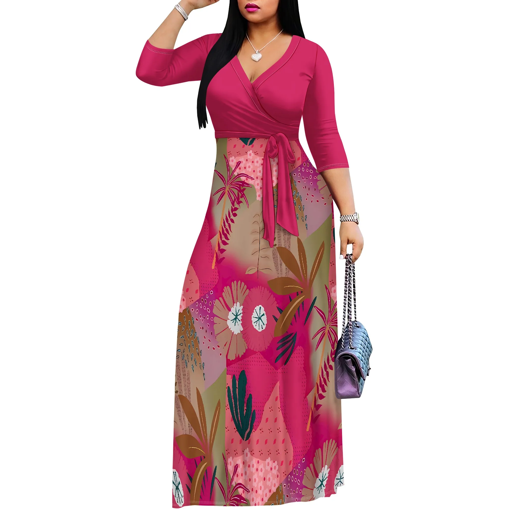 Women’s Casual Sexy V Neck 3/4 Sleeves Club wear Party Outfits Women's Casual Sexy V Neck 3/4 Sleeves Club wear Party Outfits