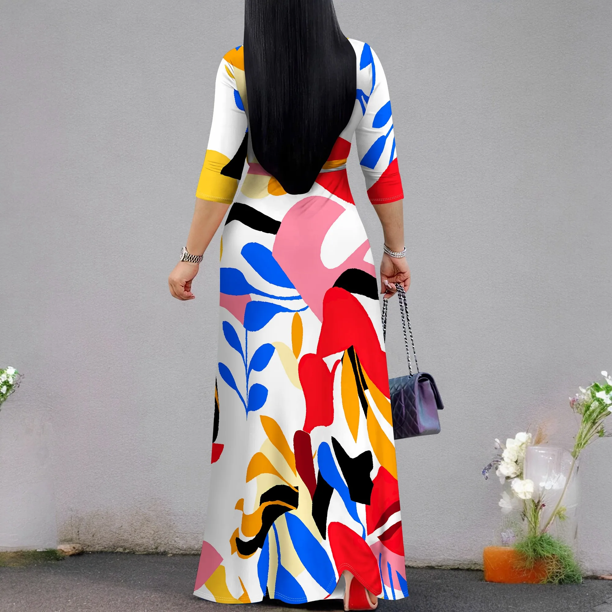 Women's Casual Sexy V Neck 3/4 Sleeves Club wear Party Outfits Women's Casual Sexy V Neck 3/4 Sleeves Club wear Party Outfits