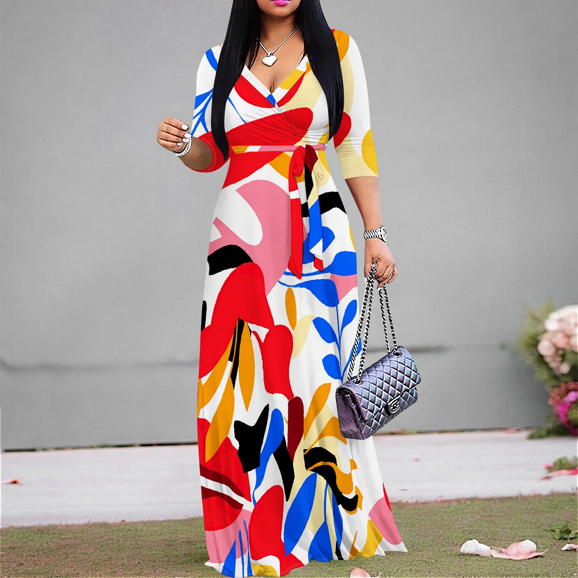 Women's Casual Sexy V Neck 3/4 Sleeves Club wear Party Outfits Women's Casual Sexy V Neck 3/4 Sleeves Club wear Party Outfits