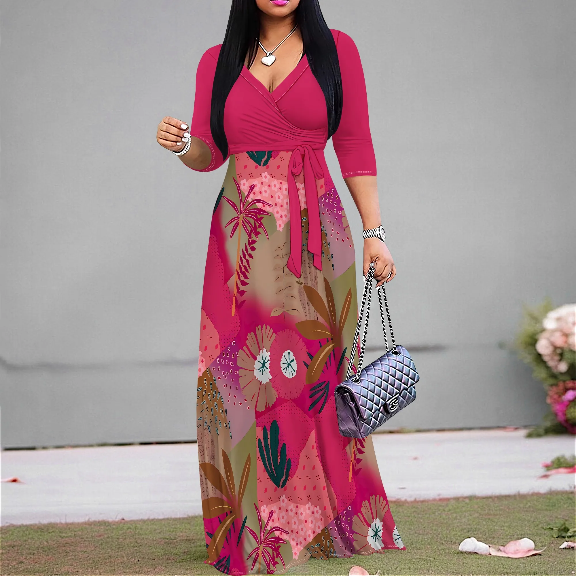 Women's Casual Sexy V Neck 3/4 Sleeves Club wear Party Outfits Women's Casual Sexy V Neck 3/4 Sleeves Club wear Party Outfits