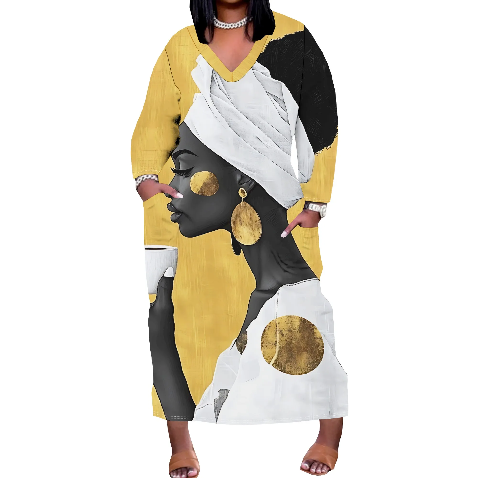 Women's Plus Size Summer Dresses Casual Loose Fit Aztec T-Shirt Dress Long Sleeve Western Beach Dress with Pockets Women's Plus Size Summer Dresses Casual Loose Fit Aztec T-Shirt Dress Long Sleeve Western Beach Dress with Pockets