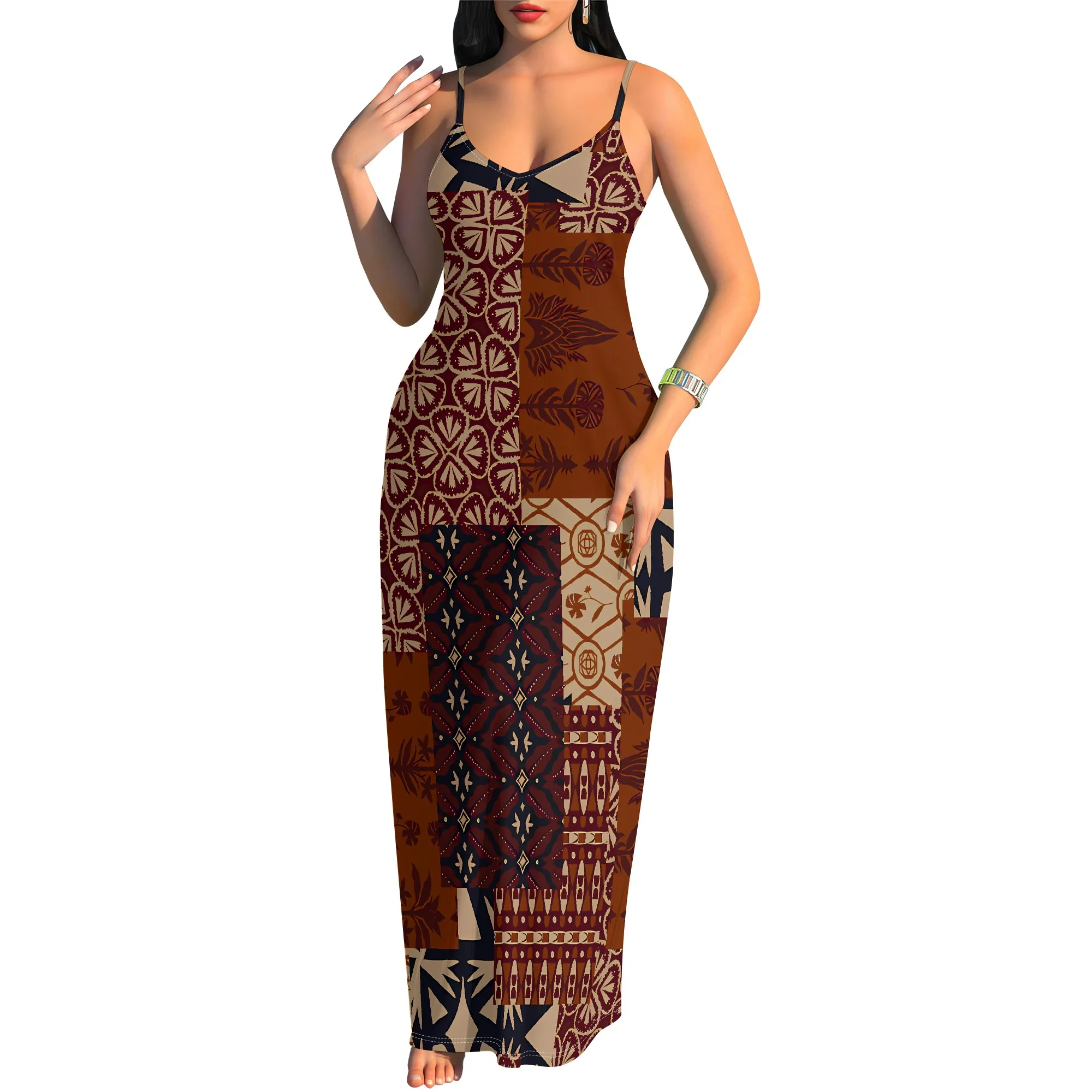 Pink Floral Print Maxi Dress Plus Size Sleeveless Garden Picnic Spring Wear Pink Floral Print Maxi Dress Plus Size Sleeveless Garden Picnic Spring Wear