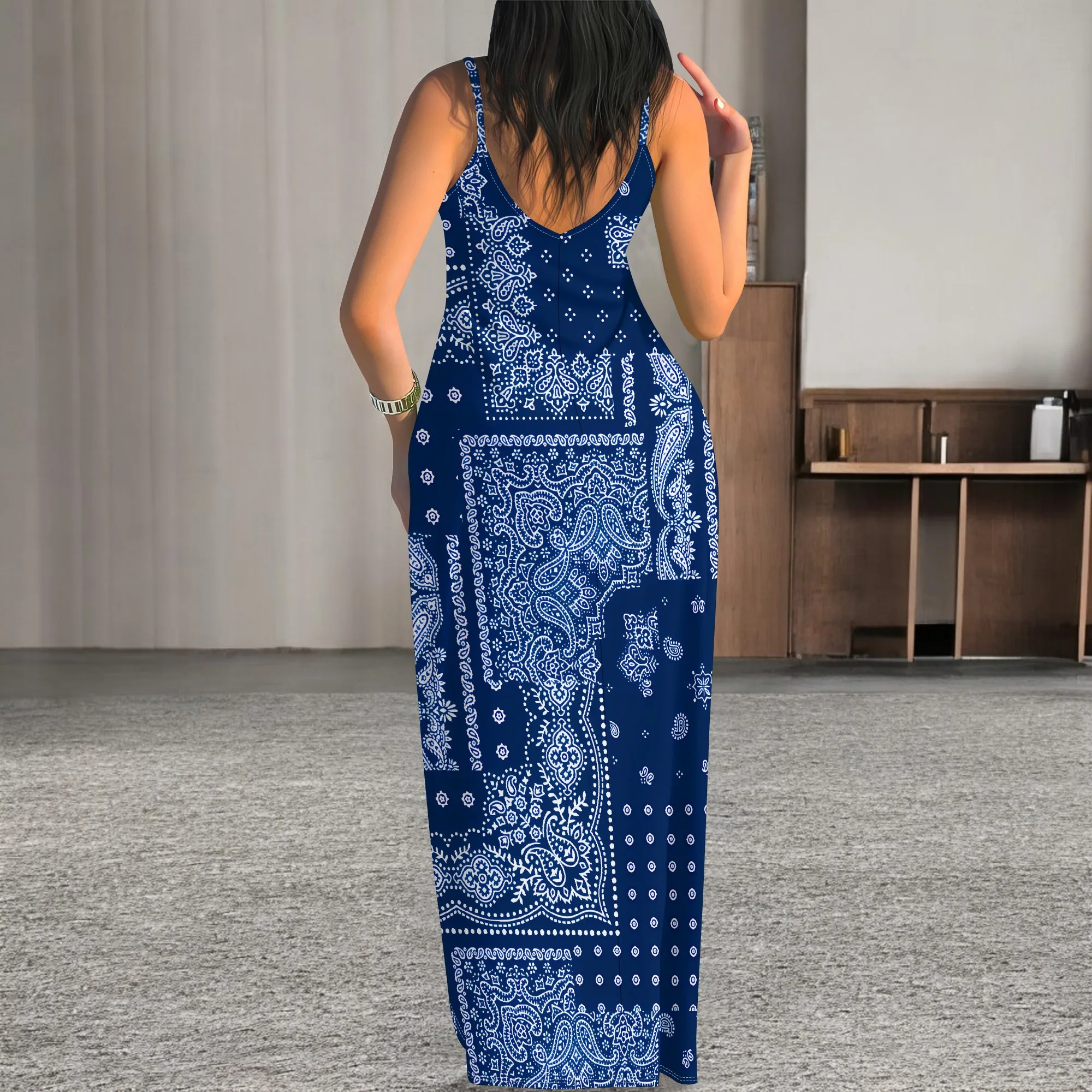 Pink Floral Print Maxi Dress Plus Size Sleeveless Garden Picnic Spring Wear Pink Floral Print Maxi Dress Plus Size Sleeveless Garden Picnic Spring Wear