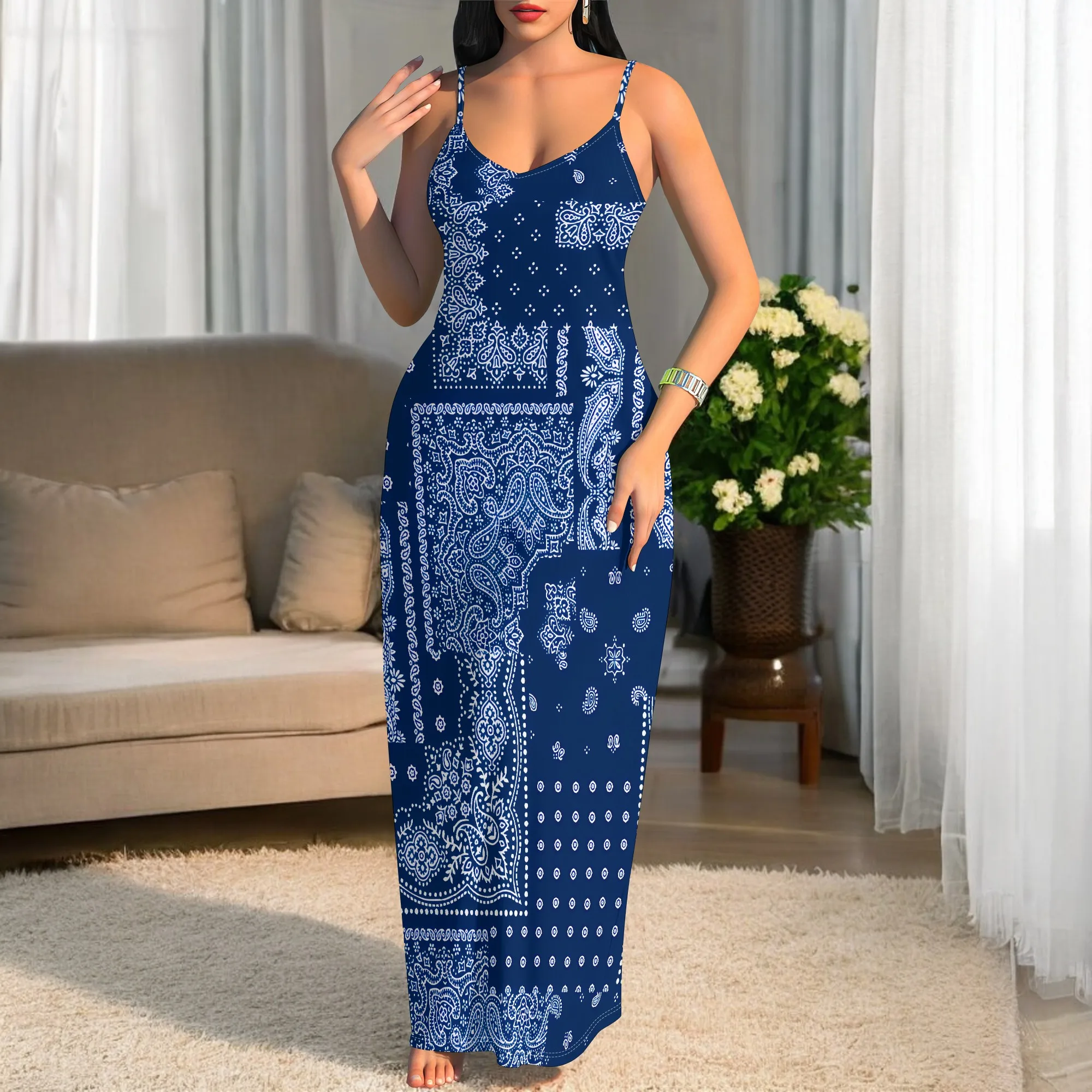 Pink Floral Print Maxi Dress Plus Size Sleeveless Garden Picnic Spring Wear Pink Floral Print Maxi Dress Plus Size Sleeveless Garden Picnic Spring Wear