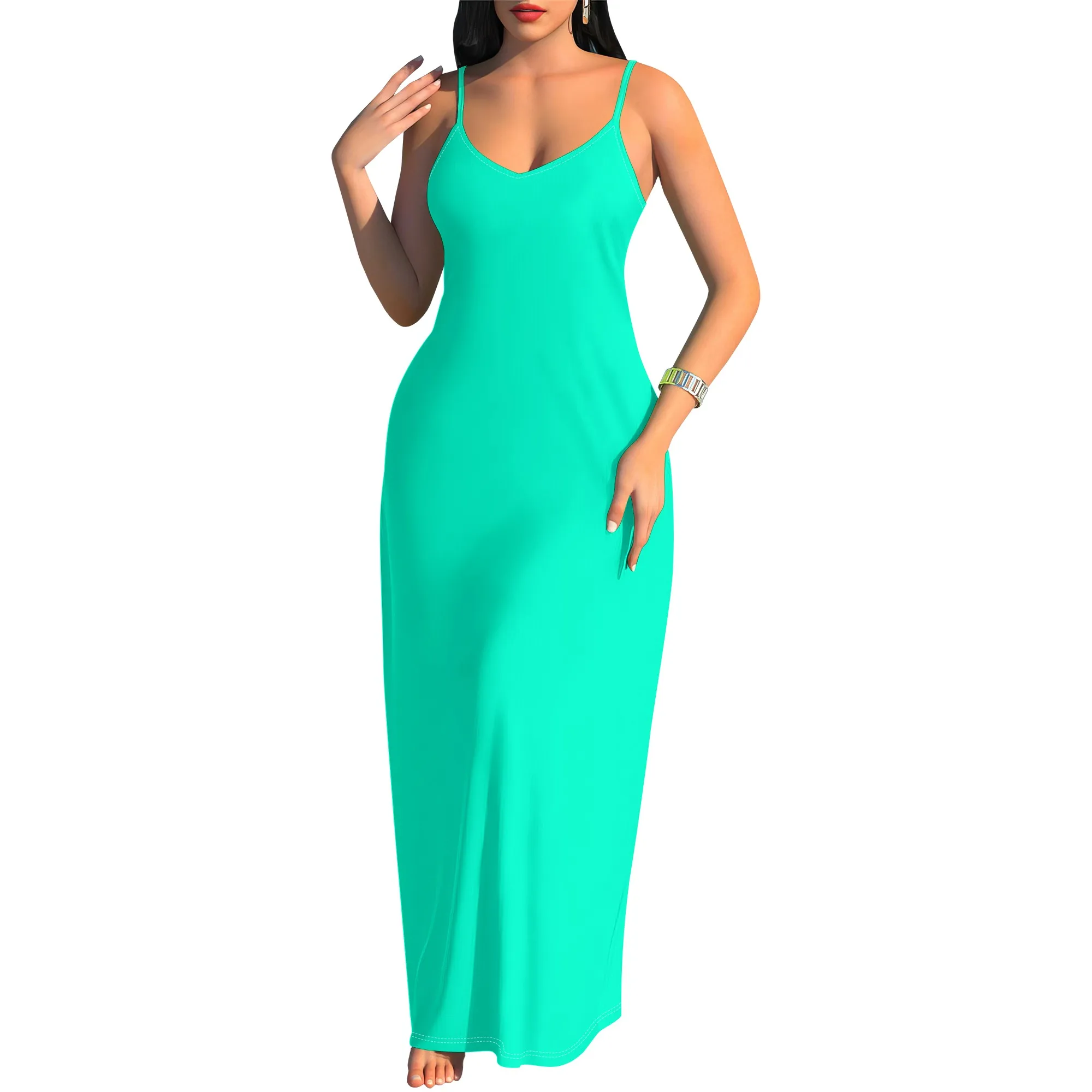 Plus Size Sleeveless Long Dress for Women Summer Casual Elegant Beach Party Outfit