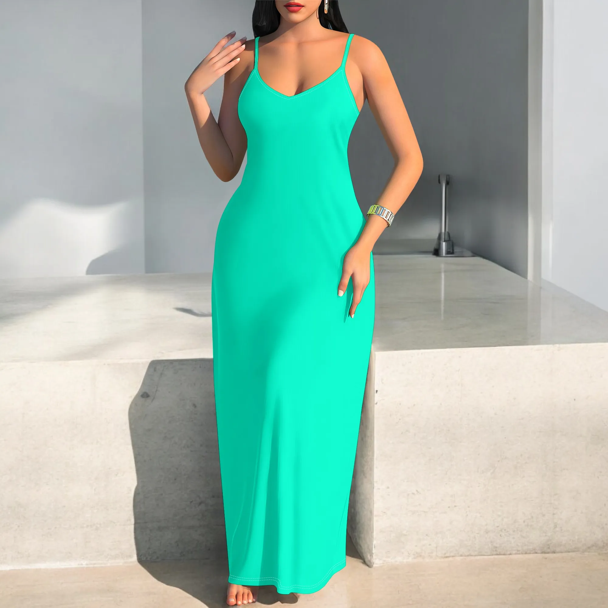 Plus Size Sleeveless Long Dress for Women Summer Casual Elegant Beach Party Outfit