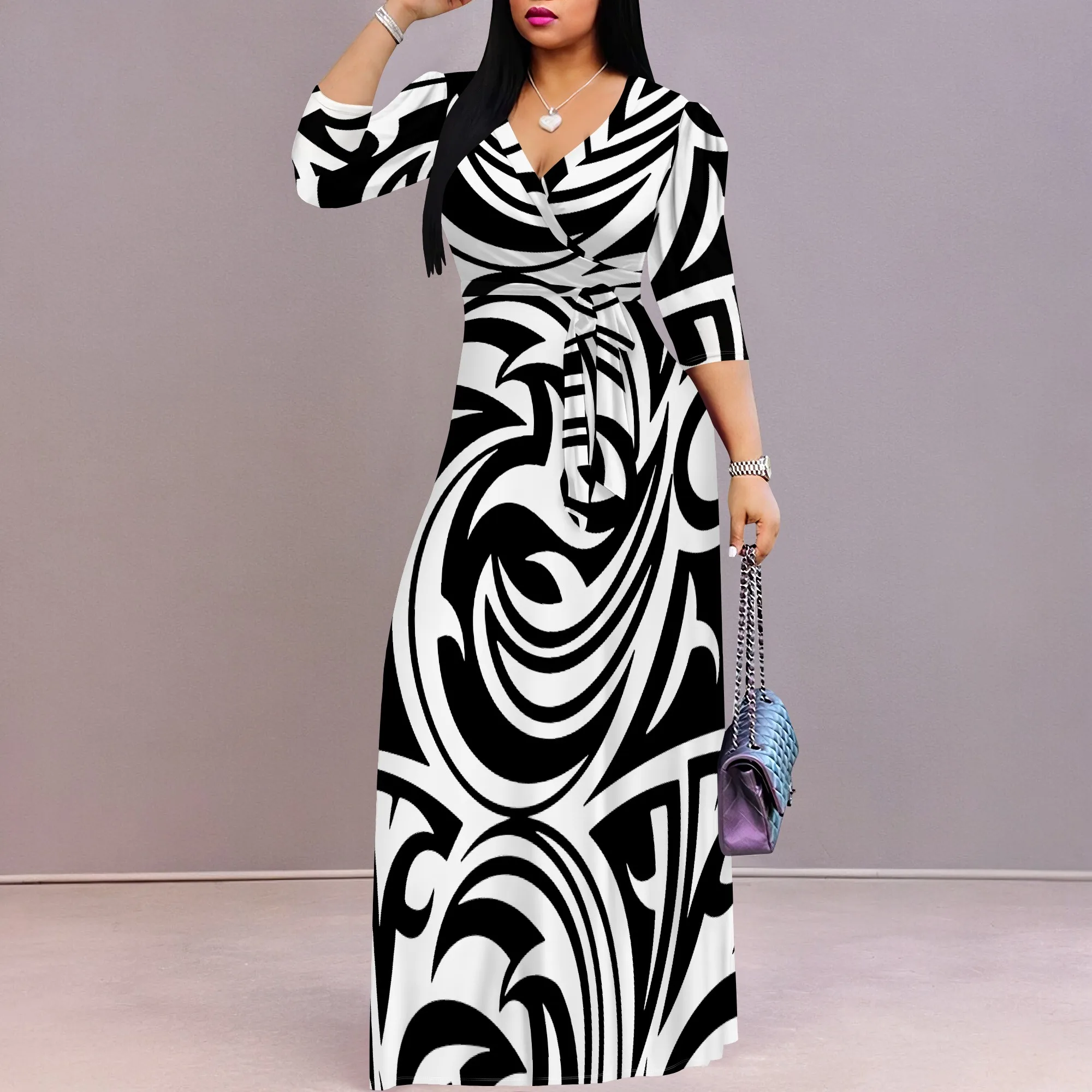 Women's Casual Sexy V Neck 3/4 Sleeves Club wear Party Outfits