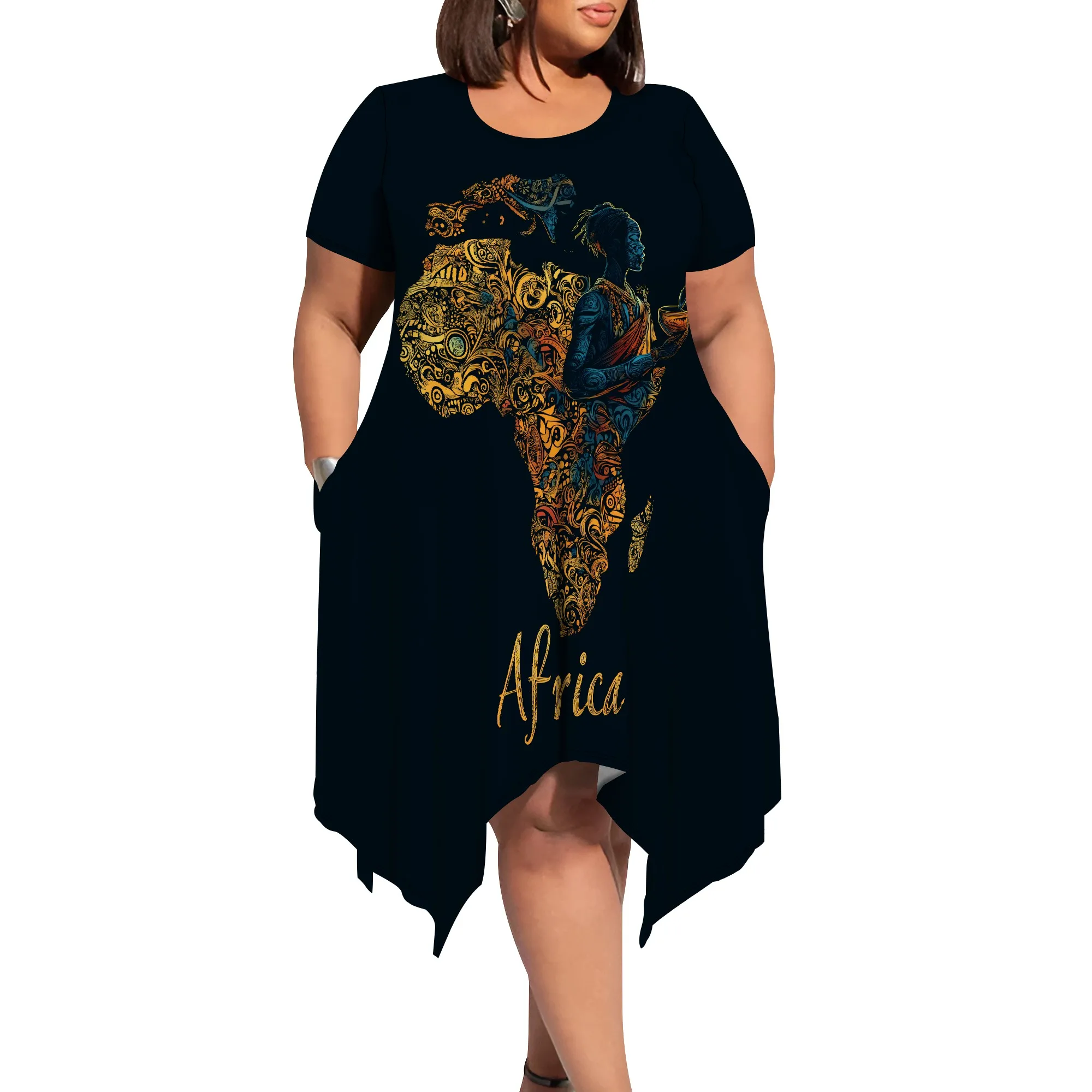 Women's Autumn Midi Dresses Summer Casual Plus Size Short Sleeve Crewneck t Shirt Club Dress with Pockets Women's Autumn Midi Dresses Summer Casual Plus Size Short Sleeve Crewneck t Shirt Club Dress with Pockets