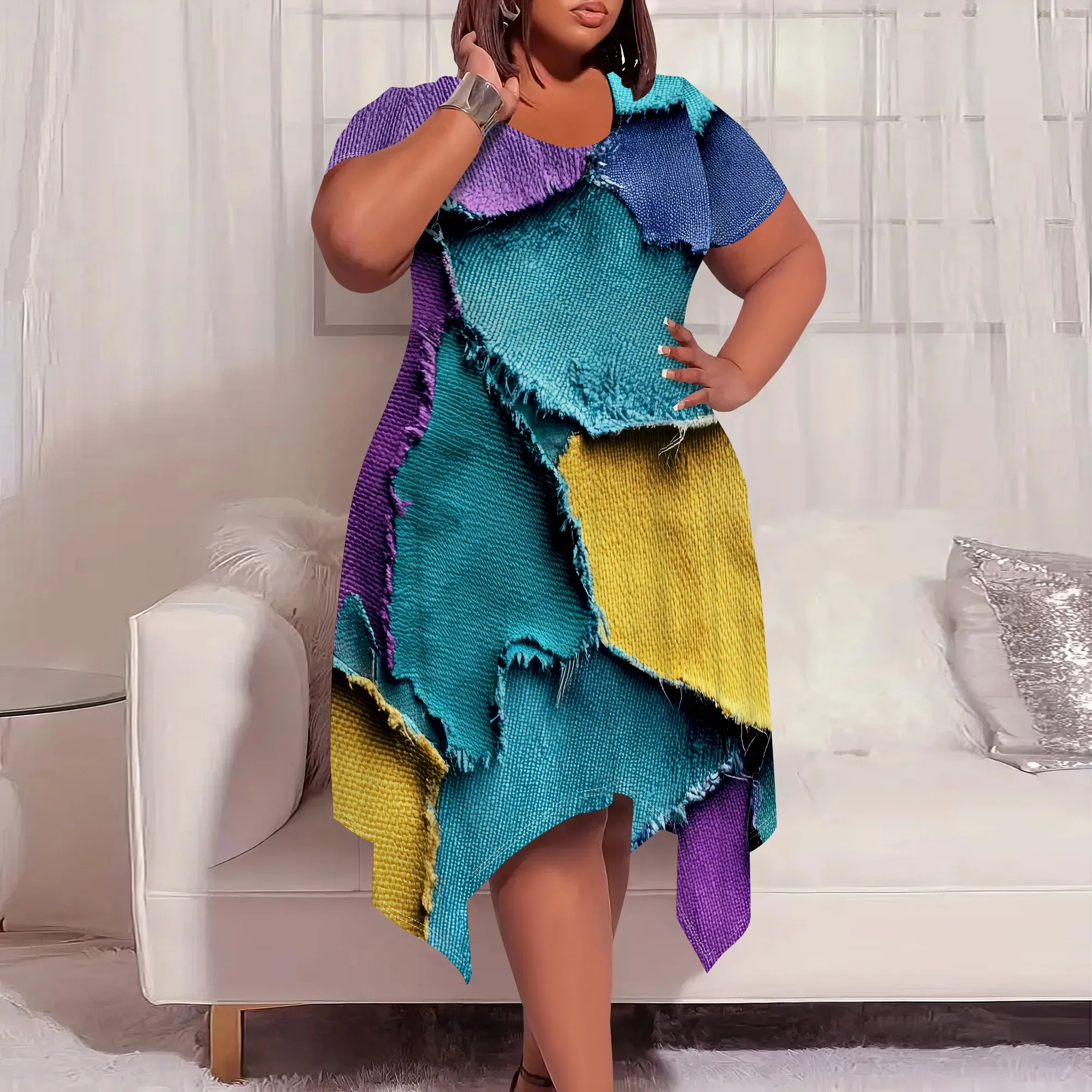 Women’s Autumn Midi Dresses Summer Casual Plus Size Short Sleeve Crewneck t Shirt Club Dress with Pockets Women's Autumn Midi Dresses Summer Casual Plus Size Short Sleeve Crewneck t Shirt Club Dress with Pockets