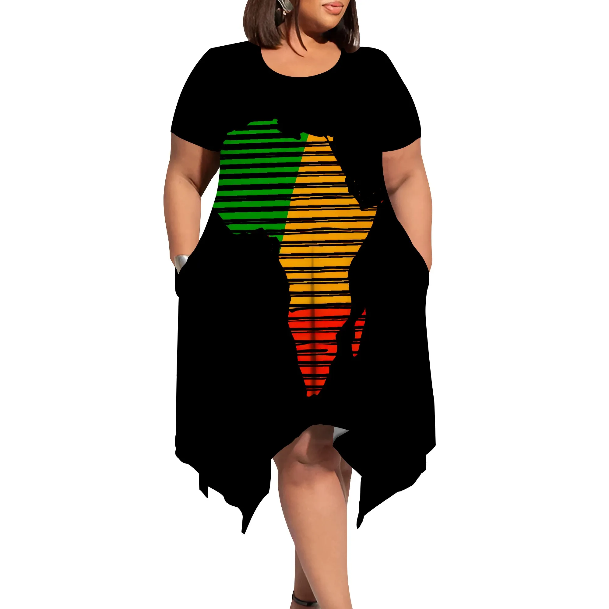 Women's Autumn Midi Dresses Summer Casual Plus Size Short Sleeve Crewneck t Shirt Club Dress with Pockets Women's Autumn Midi Dresses Summer Casual Plus Size Short Sleeve Crewneck t Shirt Club Dress with Pockets