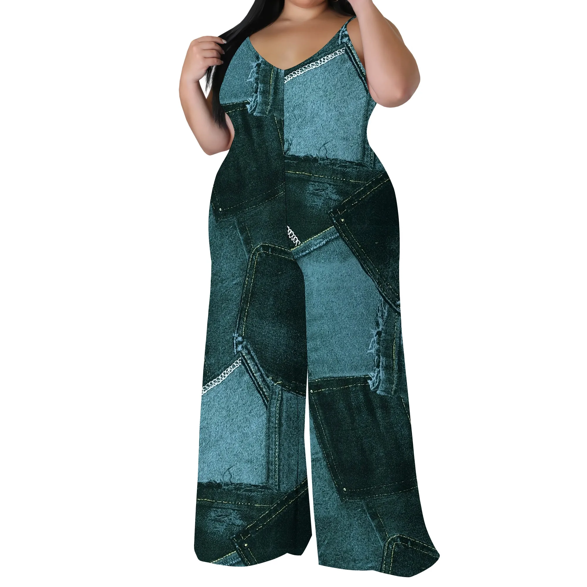 Women's Casual Fashion Loose romper Sleeveless Stretch jumpsuit with pockets Women's Casual Fashion Loose romper Sleeveless Stretch jumpsuit with pockets