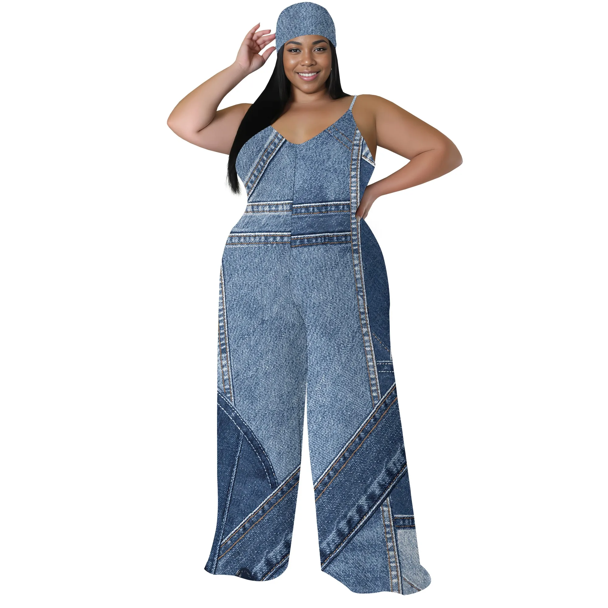 Women's Casual Fashion Loose romper Sleeveless Stretch jumpsuit with pockets Women's Casual Fashion Loose romper Sleeveless Stretch jumpsuit with pockets