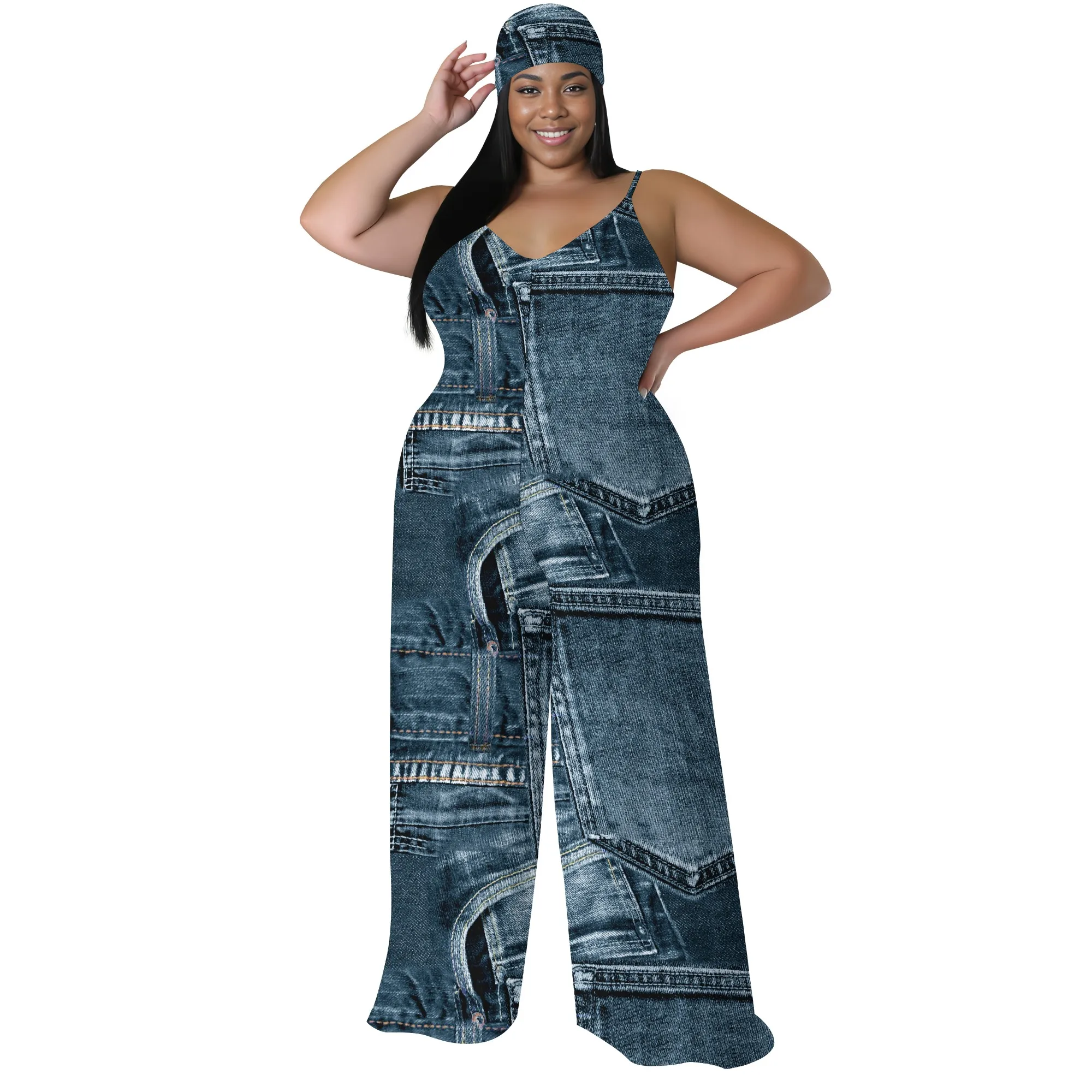 Women's Casual Fashion Loose romper Sleeveless Stretch jumpsuit with pockets Women's Casual Fashion Loose romper Sleeveless Stretch jumpsuit with pockets