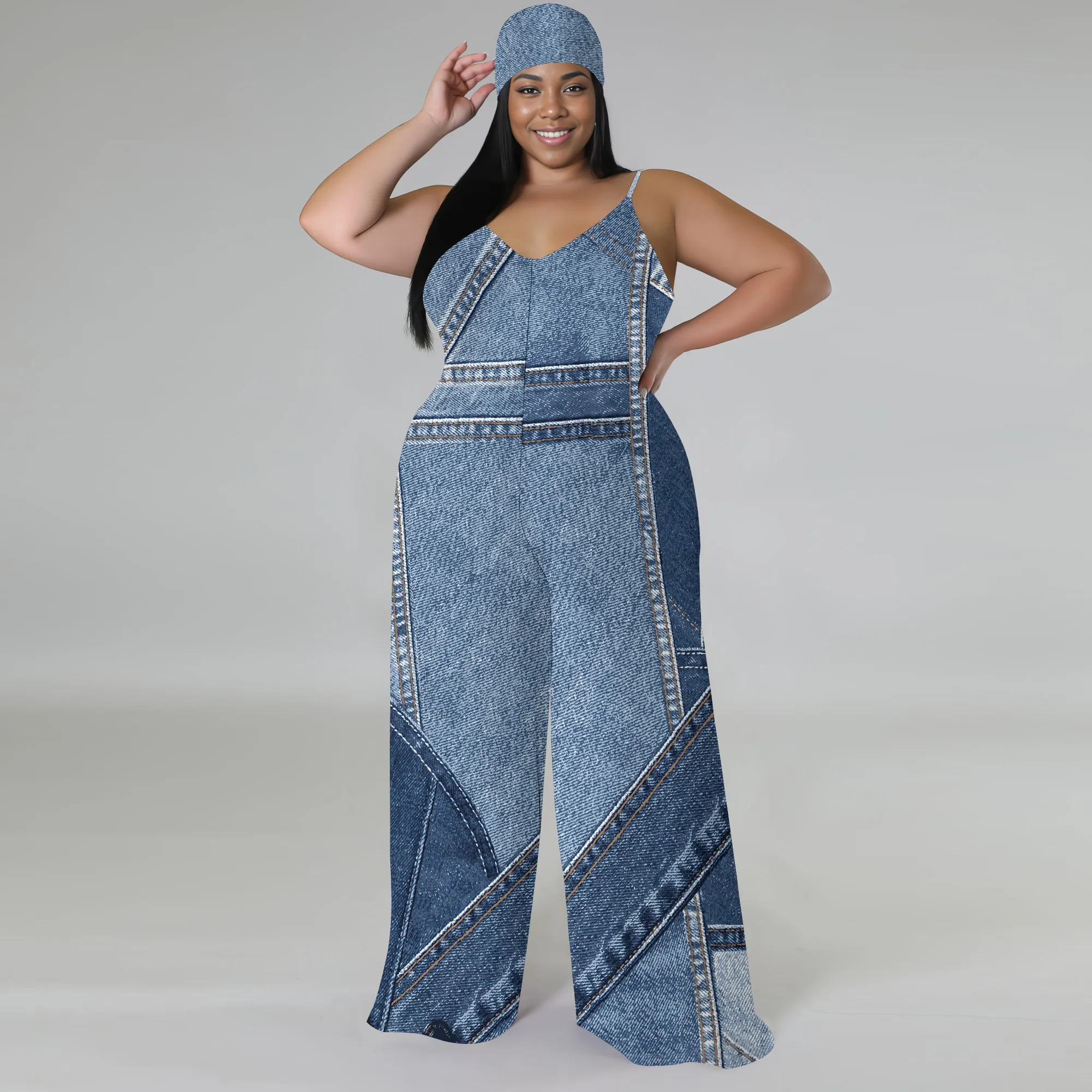 Women's Casual Fashion Loose romper Sleeveless Stretch jumpsuit with pockets Women's Casual Fashion Loose romper Sleeveless Stretch jumpsuit with pockets