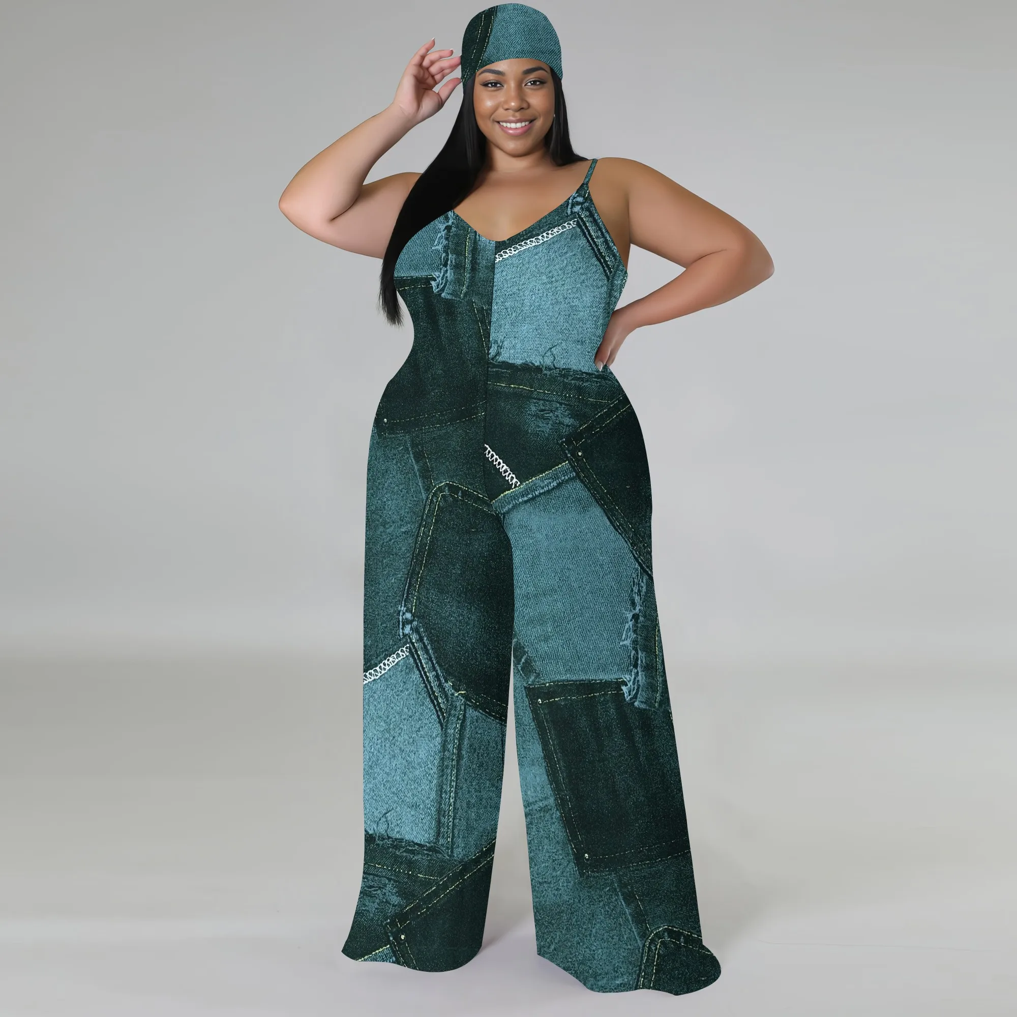 Women's Casual Fashion Loose romper Sleeveless Stretch jumpsuit with pockets Women's Casual Fashion Loose romper Sleeveless Stretch jumpsuit with pockets