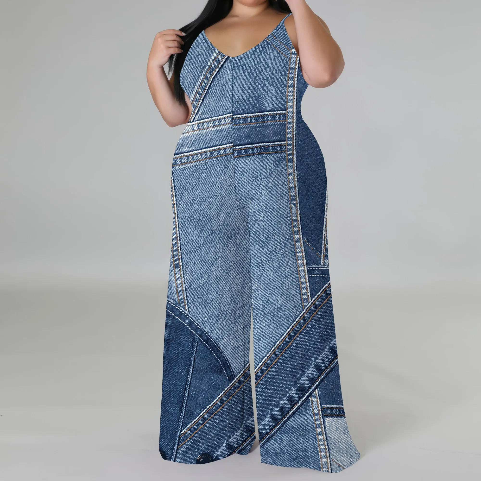 Women’s Casual Fashion Loose romper Sleeveless Stretch jumpsuit with pockets Women's Casual Fashion Loose romper Sleeveless Stretch jumpsuit with pockets