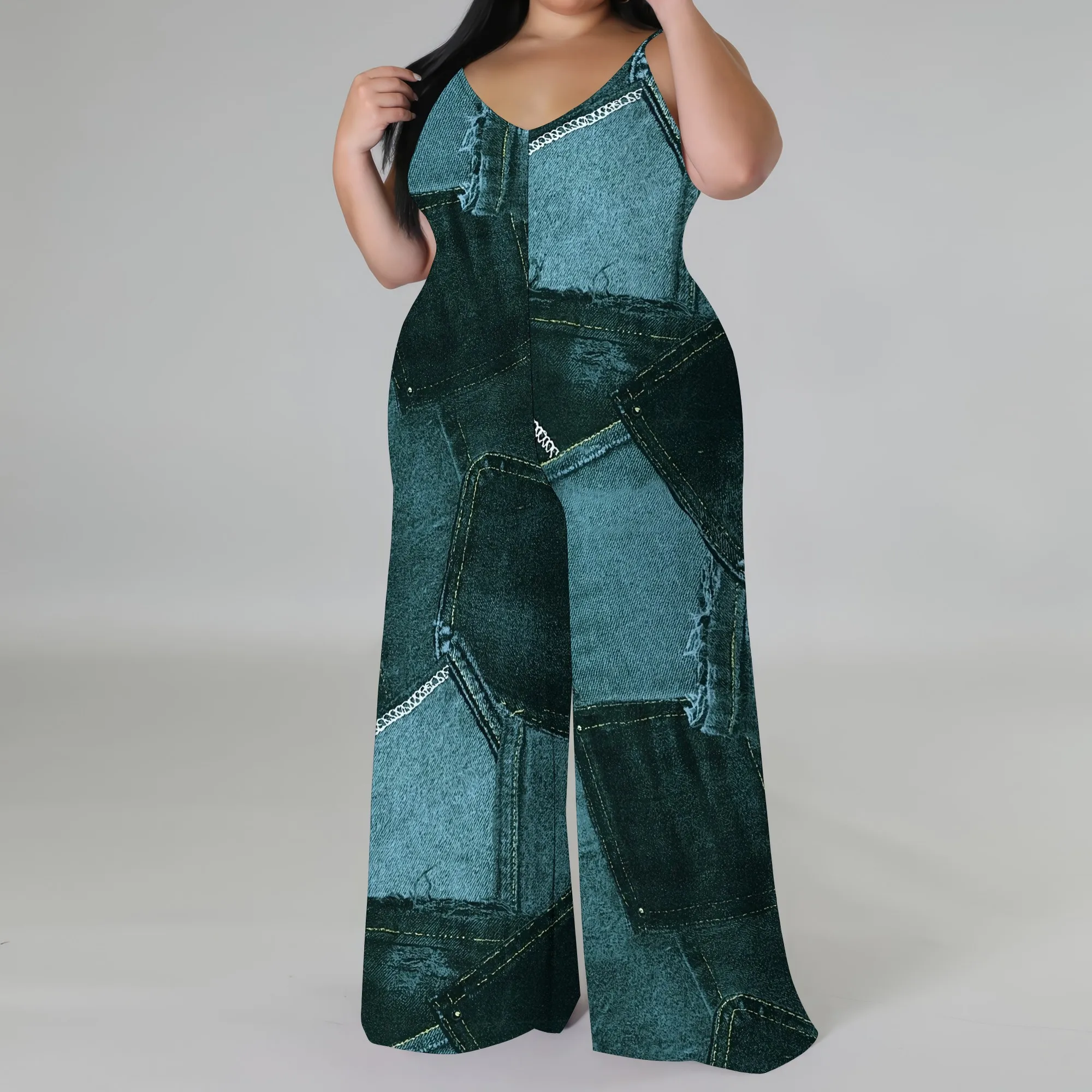 Women’s Casual Fashion Loose romper Sleeveless Stretch jumpsuit with pockets Women's Casual Fashion Loose romper Sleeveless Stretch jumpsuit with pockets