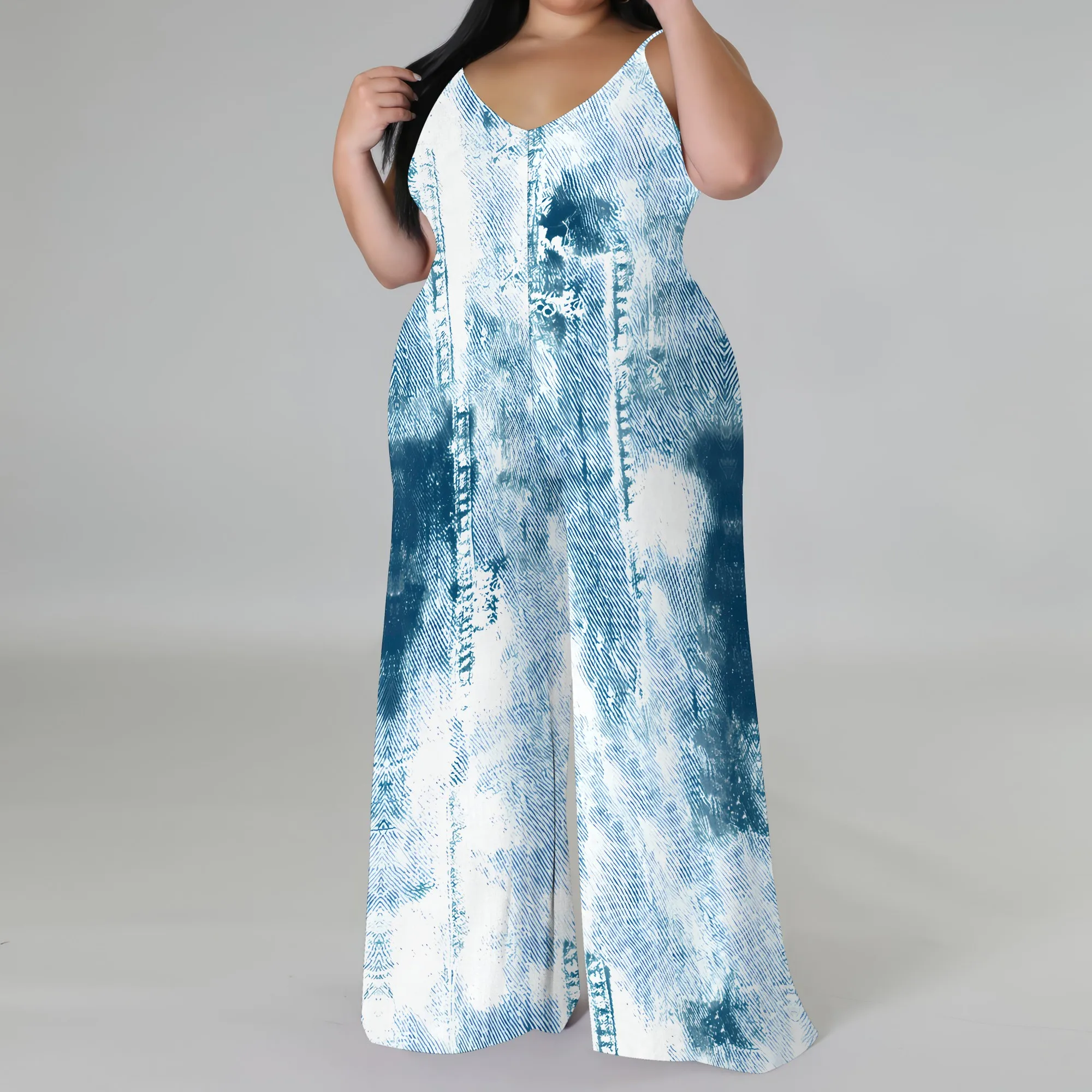 Women's Casual Fashion Loose romper Sleeveless Stretch jumpsuit with pockets Women's Casual Fashion Loose romper Sleeveless Stretch jumpsuit with pockets