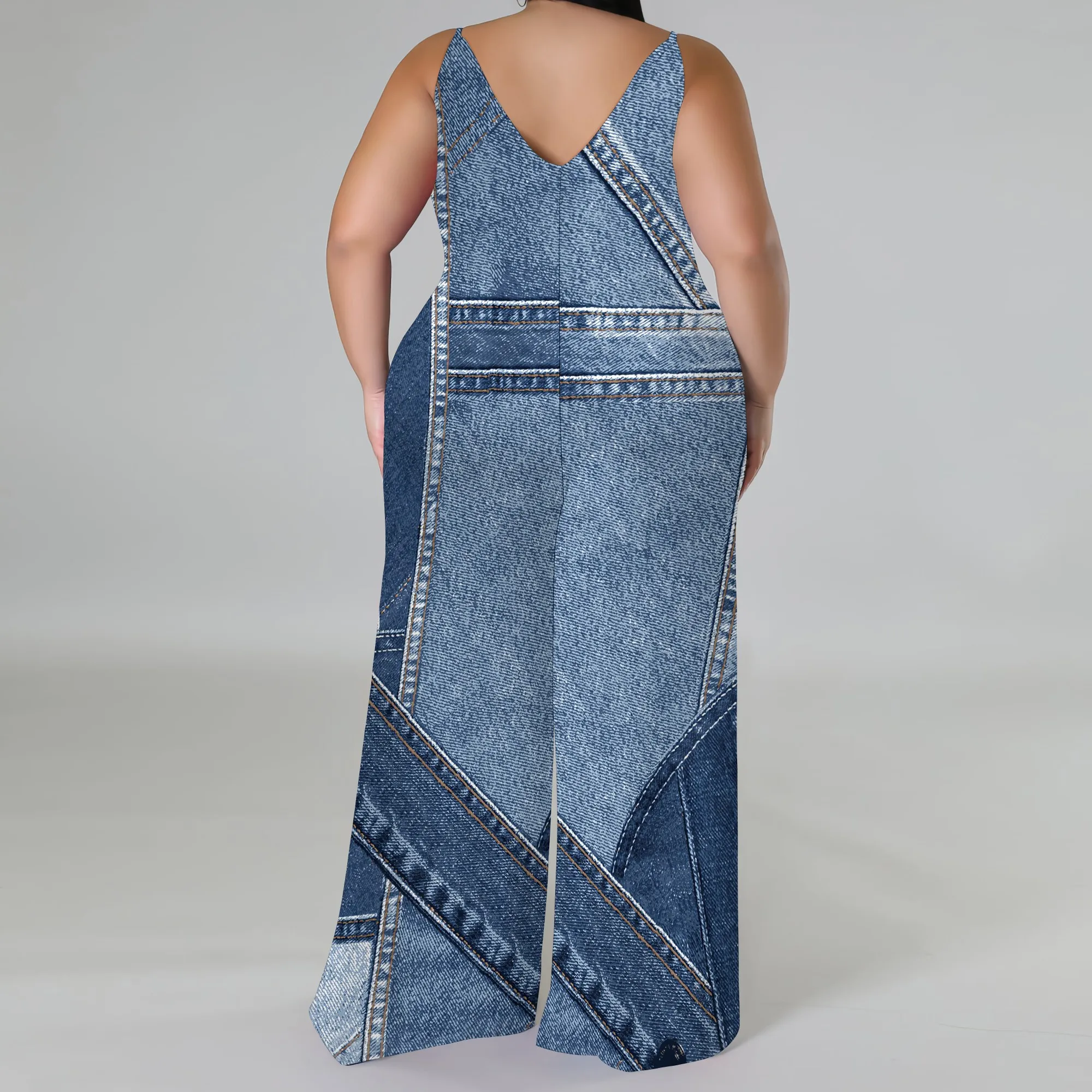 Women's Casual Fashion Loose romper Sleeveless Stretch jumpsuit with pockets Women's Casual Fashion Loose romper Sleeveless Stretch jumpsuit with pockets