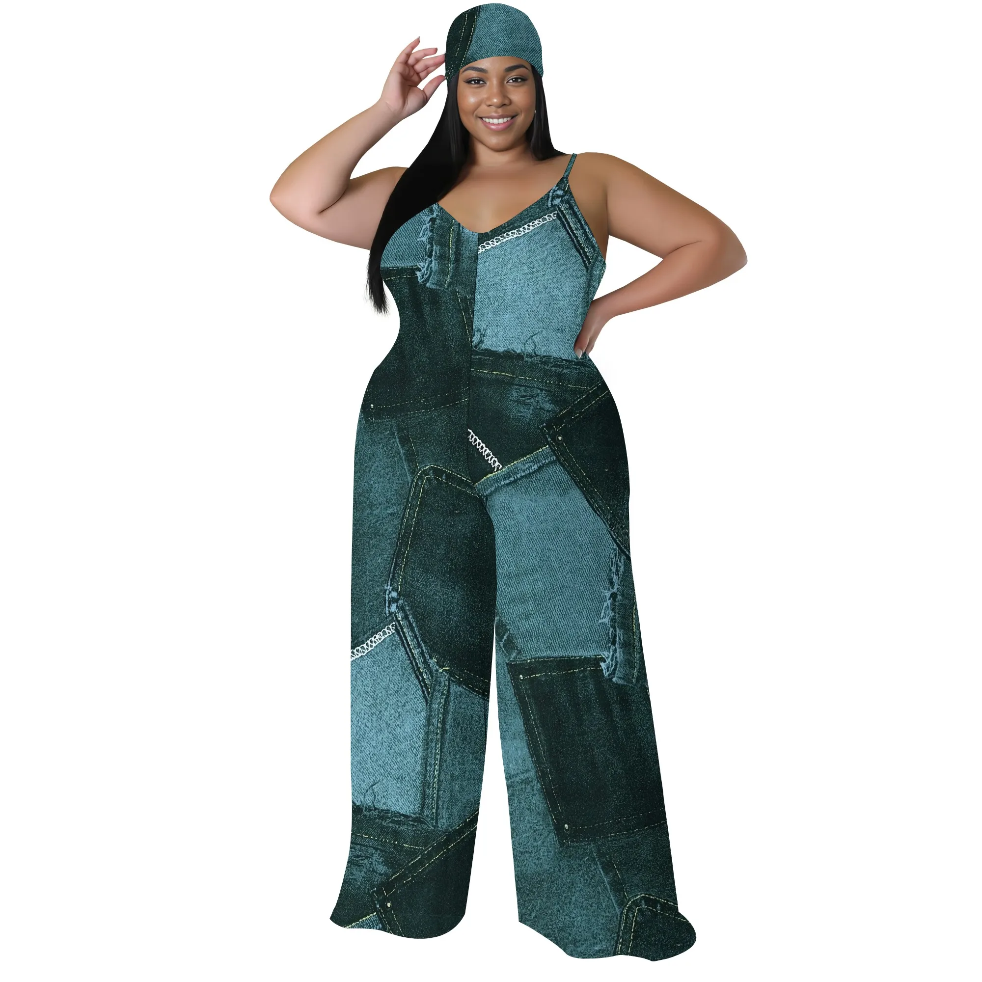 Women's Casual Fashion Loose romper Sleeveless Stretch jumpsuit with pockets Women's Casual Fashion Loose romper Sleeveless Stretch jumpsuit with pockets