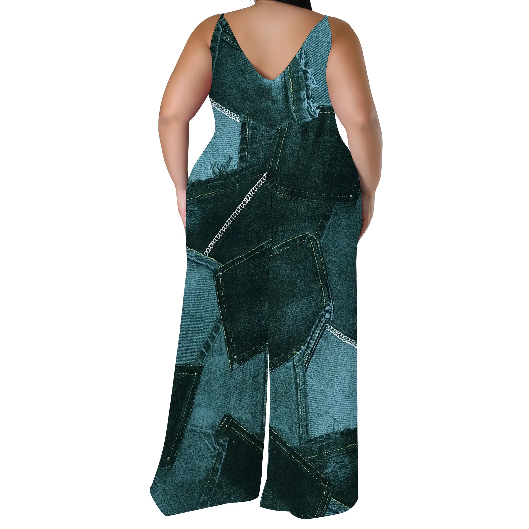 Women's Casual Fashion Loose romper Sleeveless Stretch jumpsuit with pockets Women's Casual Fashion Loose romper Sleeveless Stretch jumpsuit with pockets