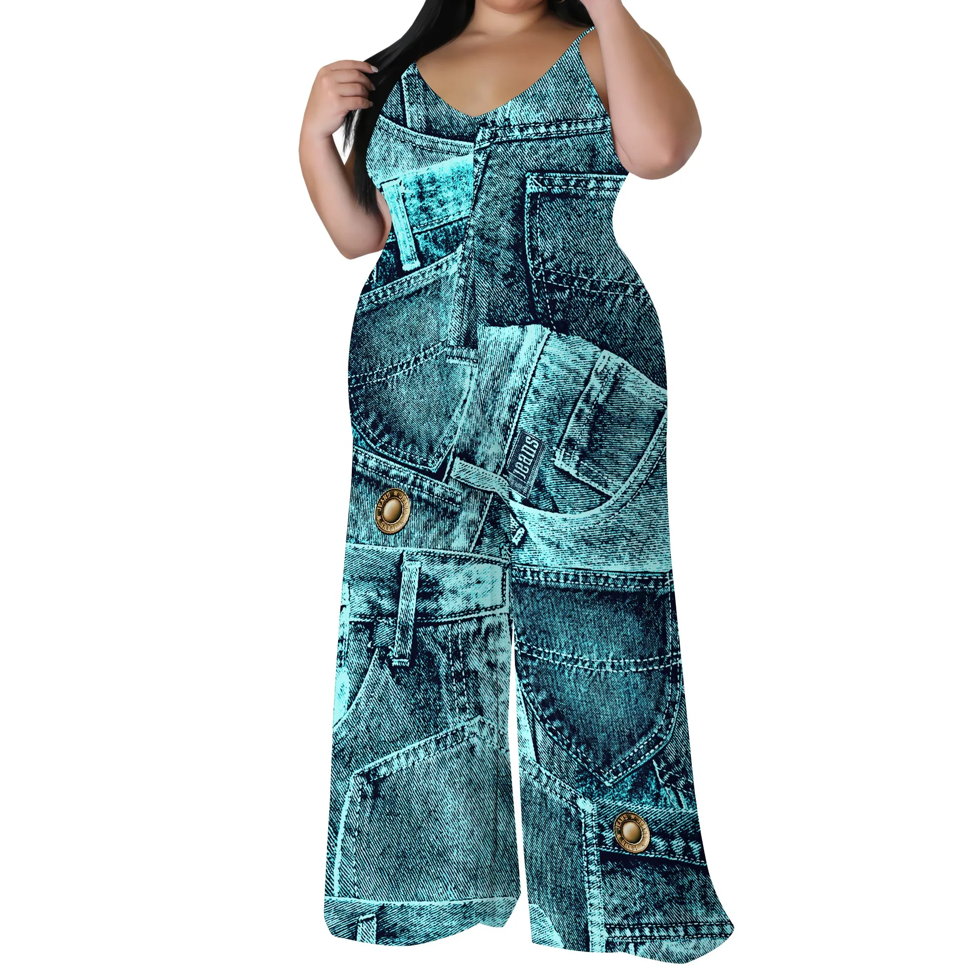 Women's Casual Fashion Loose romper Sleeveless Stretch jumpsuit with pockets Women's Casual Fashion Loose romper Sleeveless Stretch jumpsuit with pockets