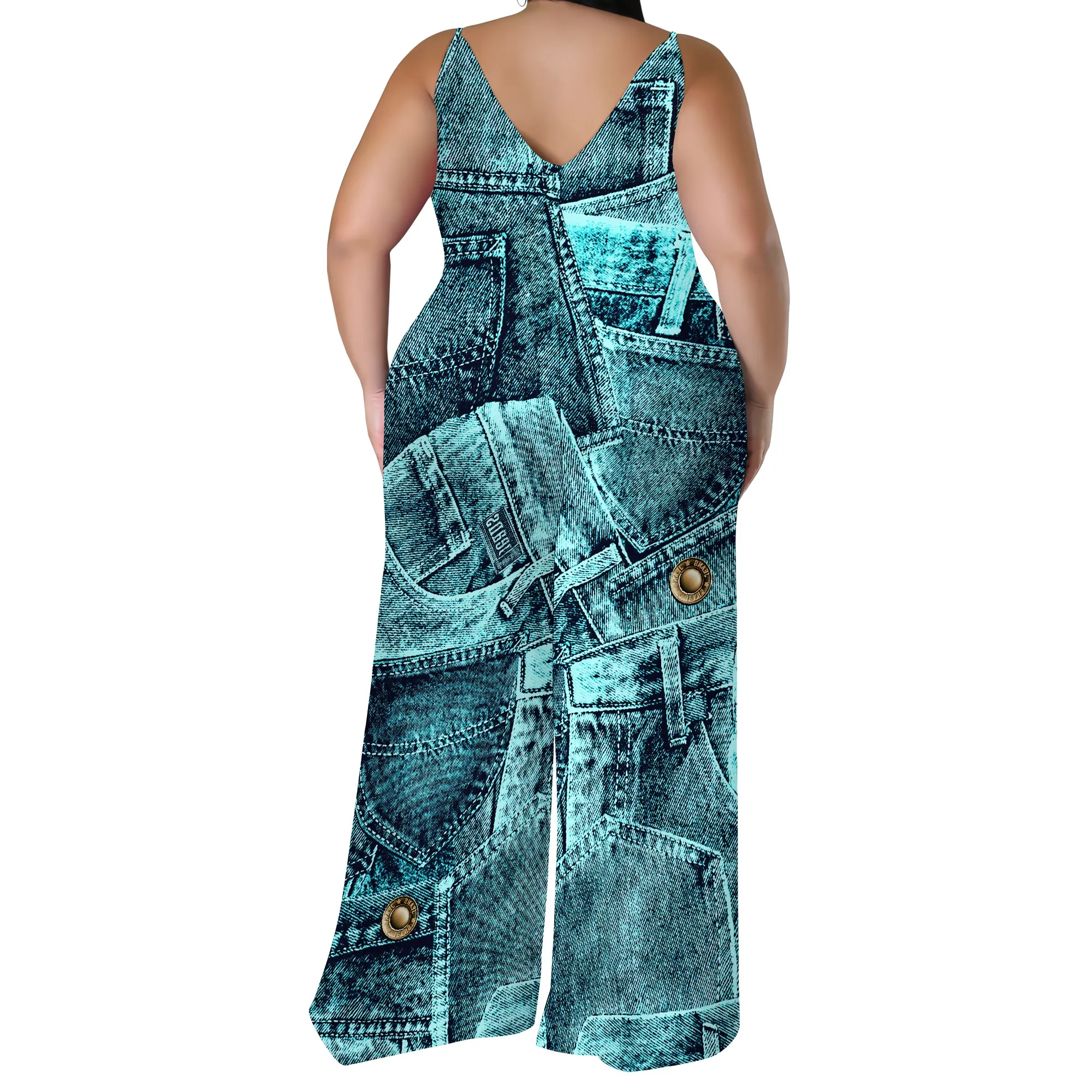 Women's Casual Fashion Loose romper Sleeveless Stretch jumpsuit with pockets Women's Casual Fashion Loose romper Sleeveless Stretch jumpsuit with pockets