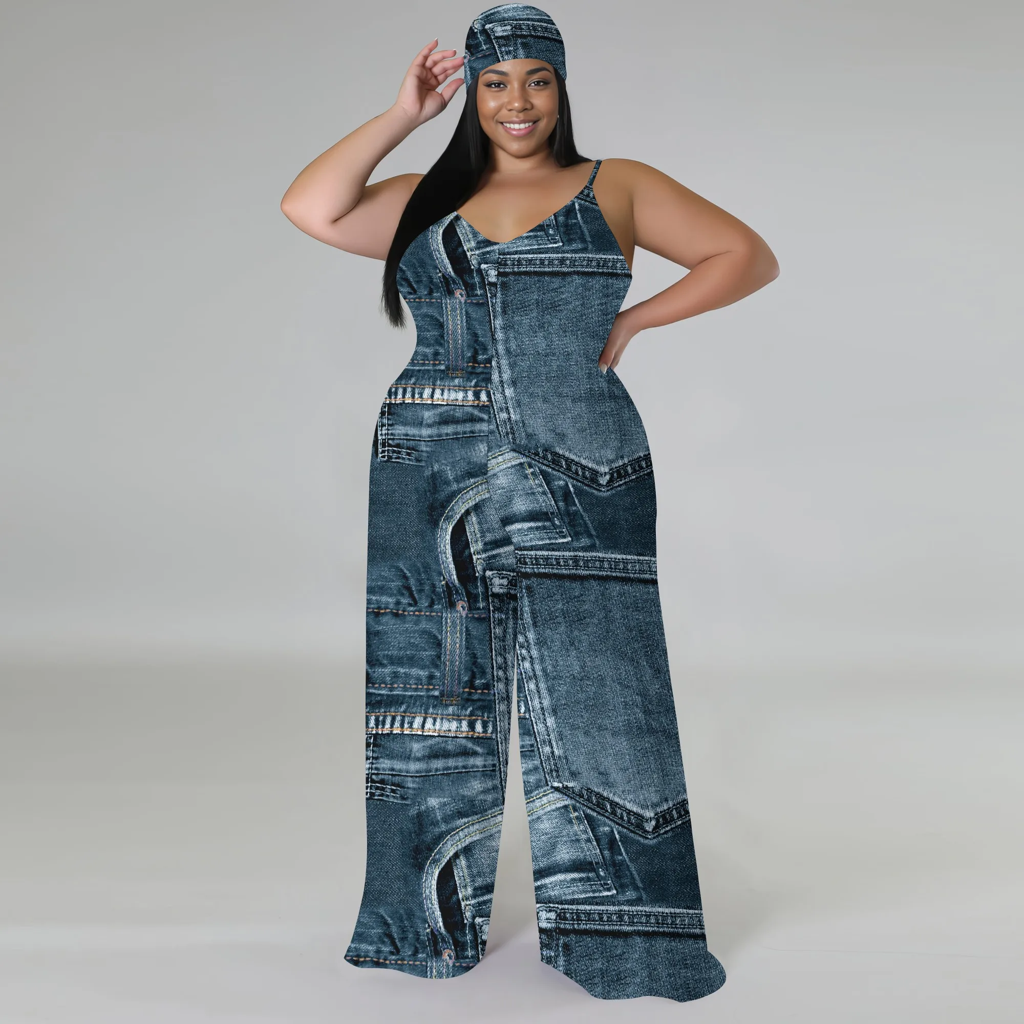 Women's Casual Fashion Loose romper Sleeveless Stretch jumpsuit with pockets Women's Casual Fashion Loose romper Sleeveless Stretch jumpsuit with pockets